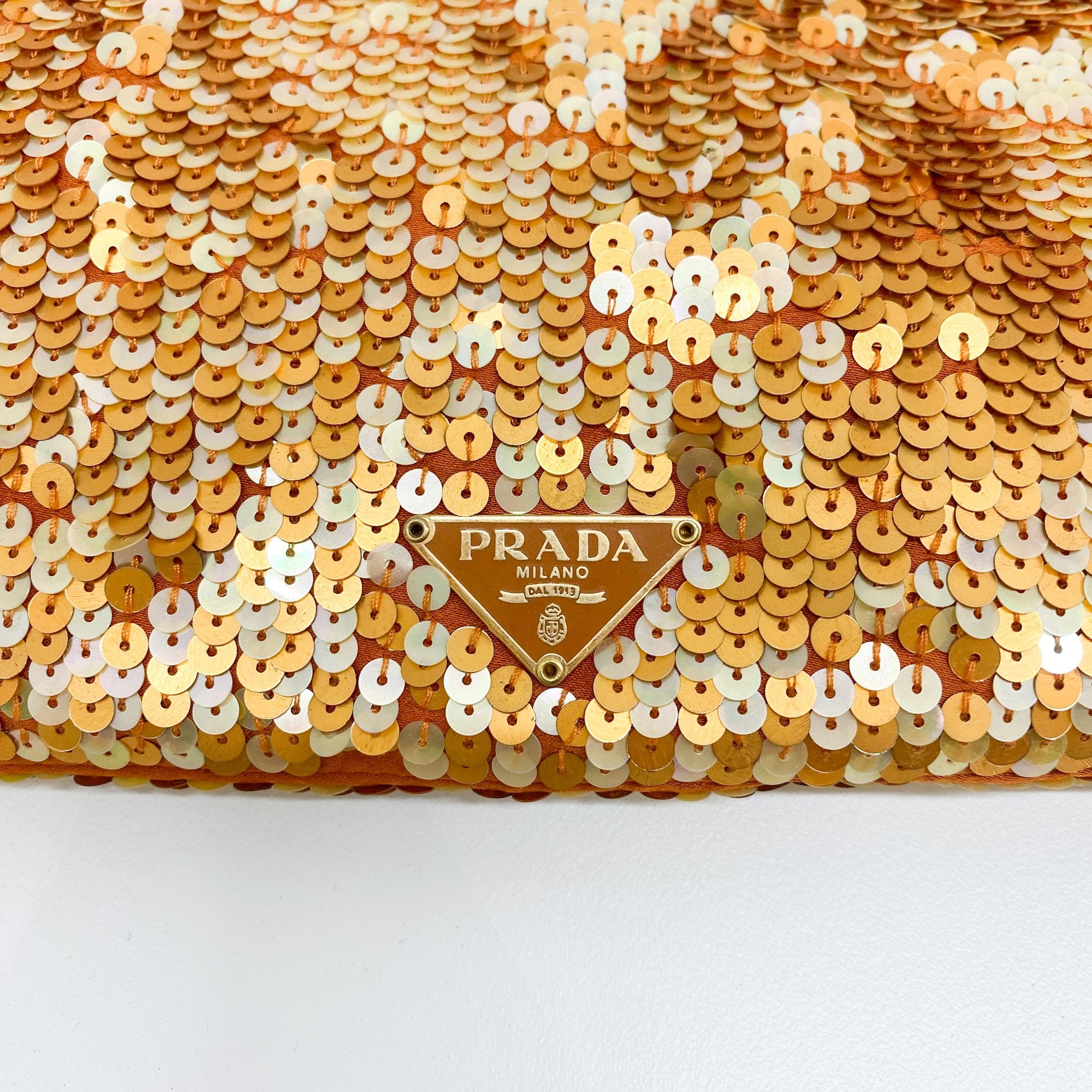 Orange Sequin Shoulder Bag