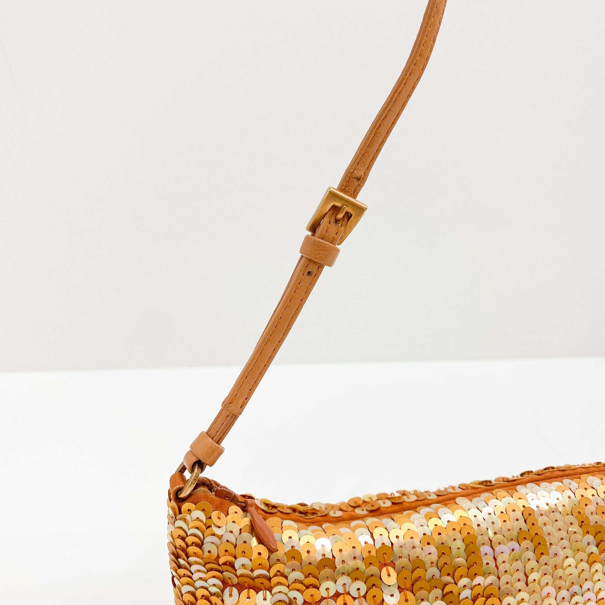 Orange Sequin Shoulder Bag