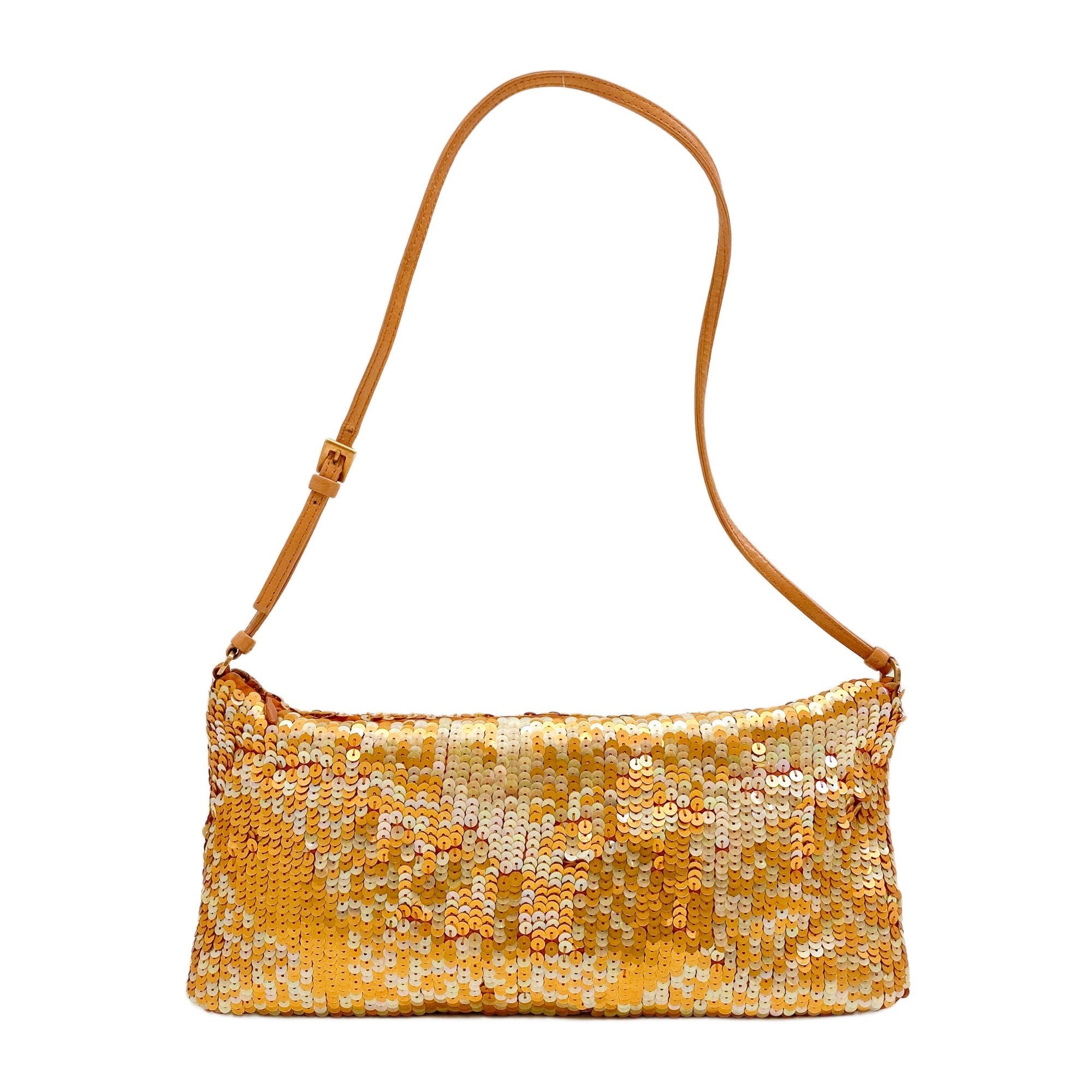 Orange Sequin Shoulder Bag