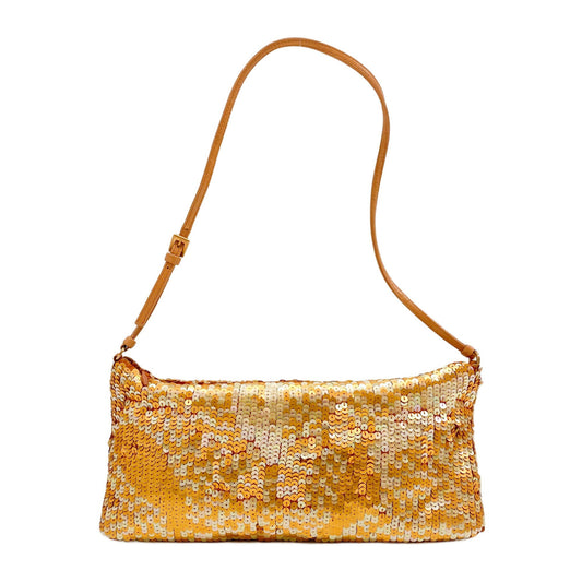 Orange Sequin Shoulder Bag