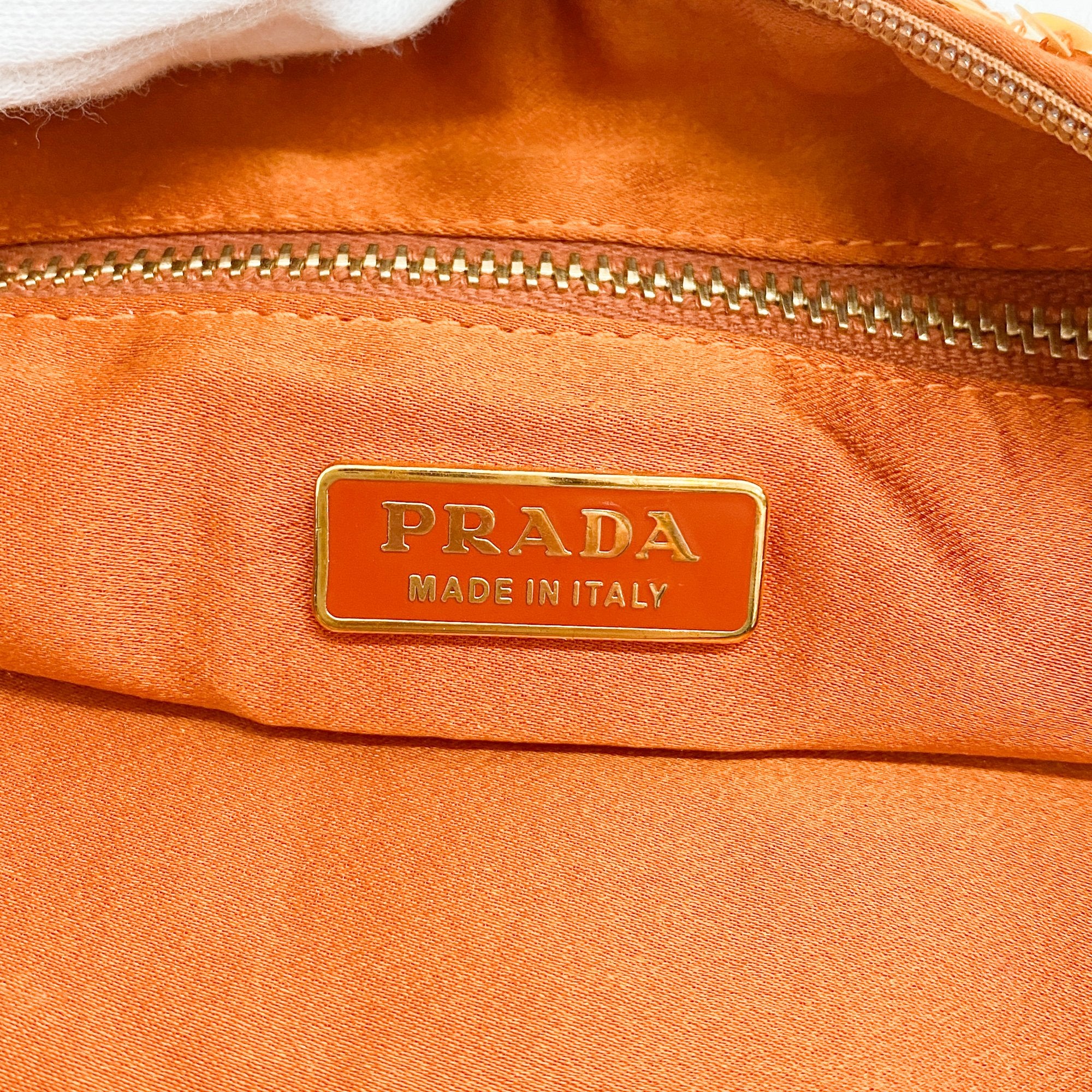 Orange Sequin Shoulder Bag