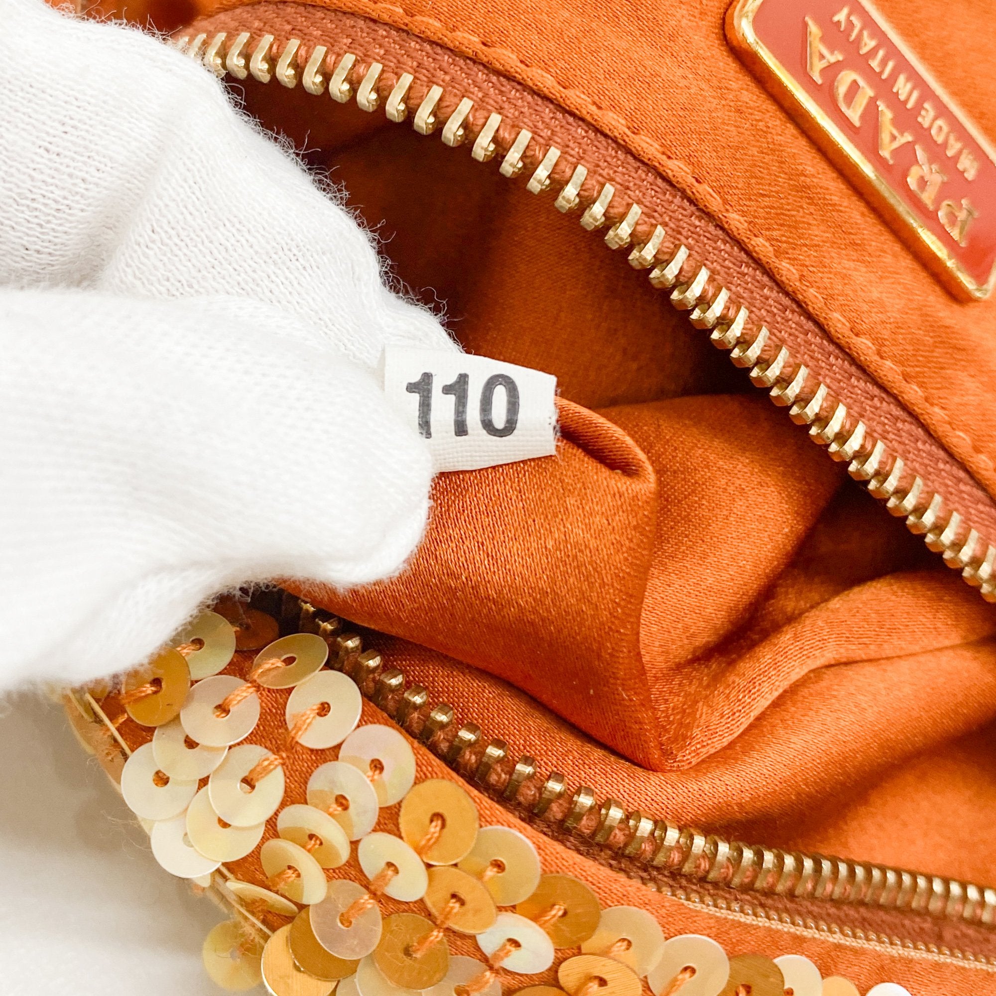 Orange Sequin Shoulder Bag