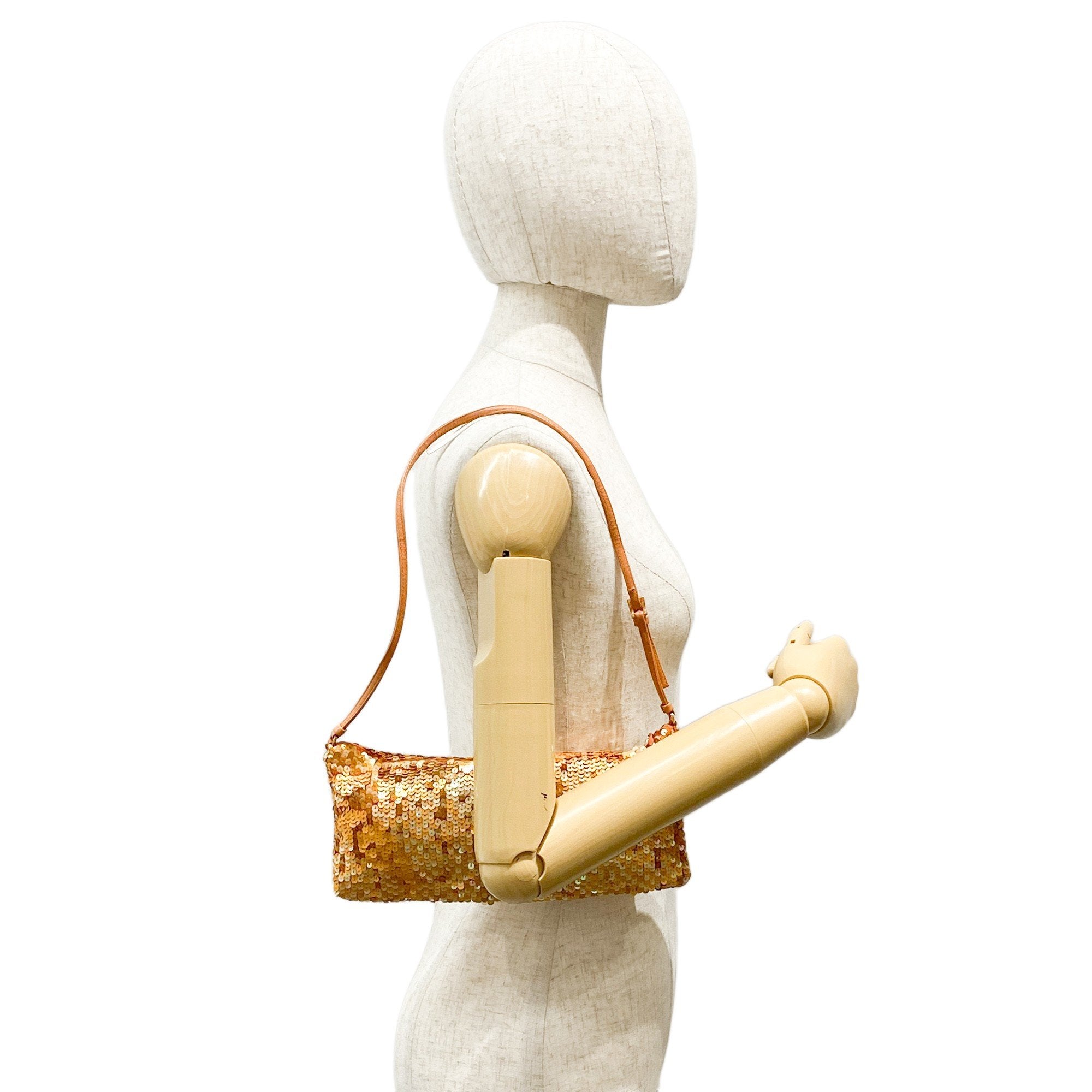 Orange Sequin Shoulder Bag