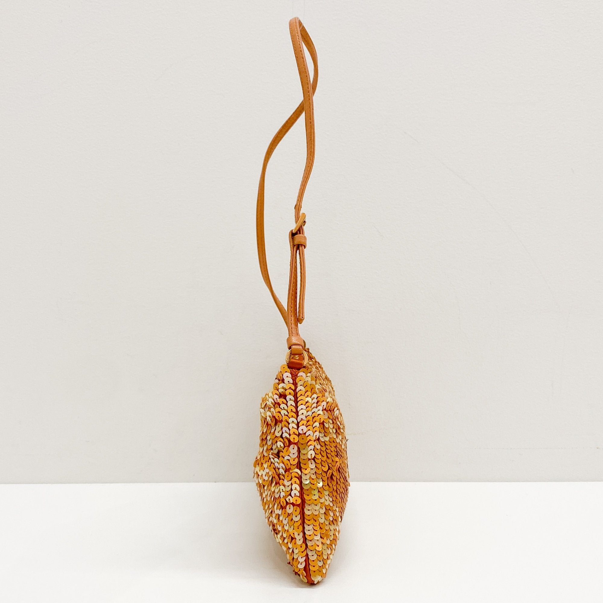 Orange Sequin Shoulder Bag