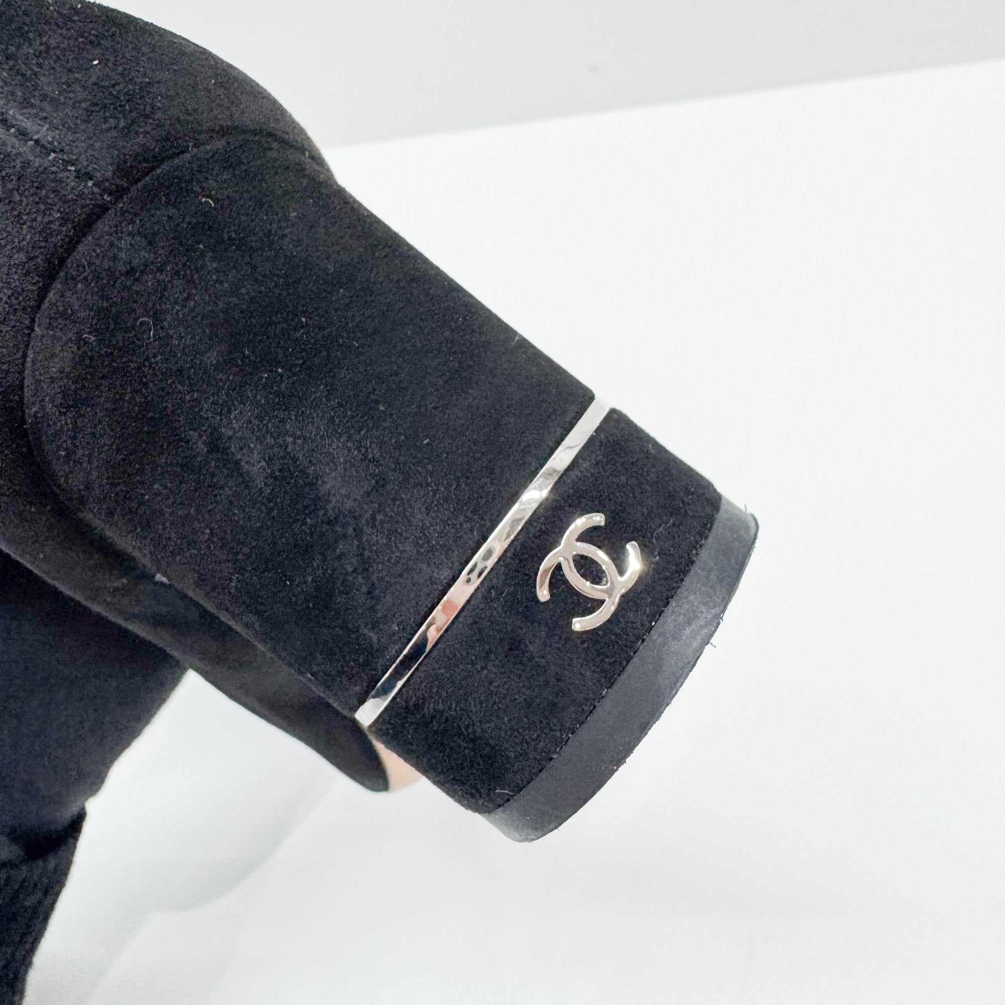 Size 37.5 EU Black Suede Long Boots