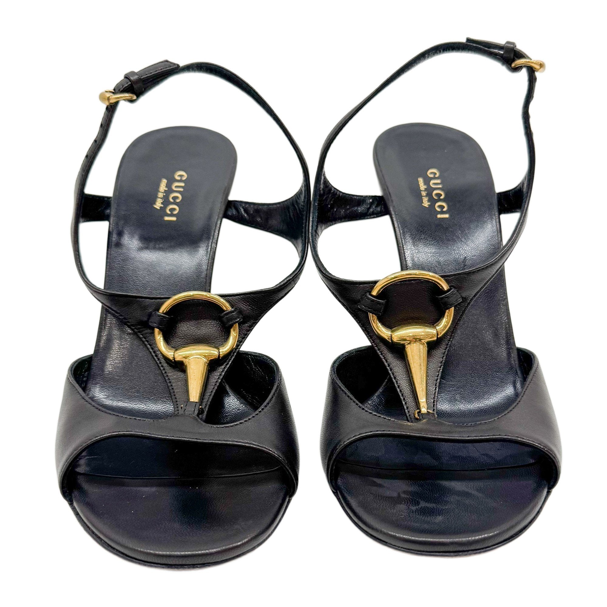 Horsebit Size 37 EU Black Leather Heels