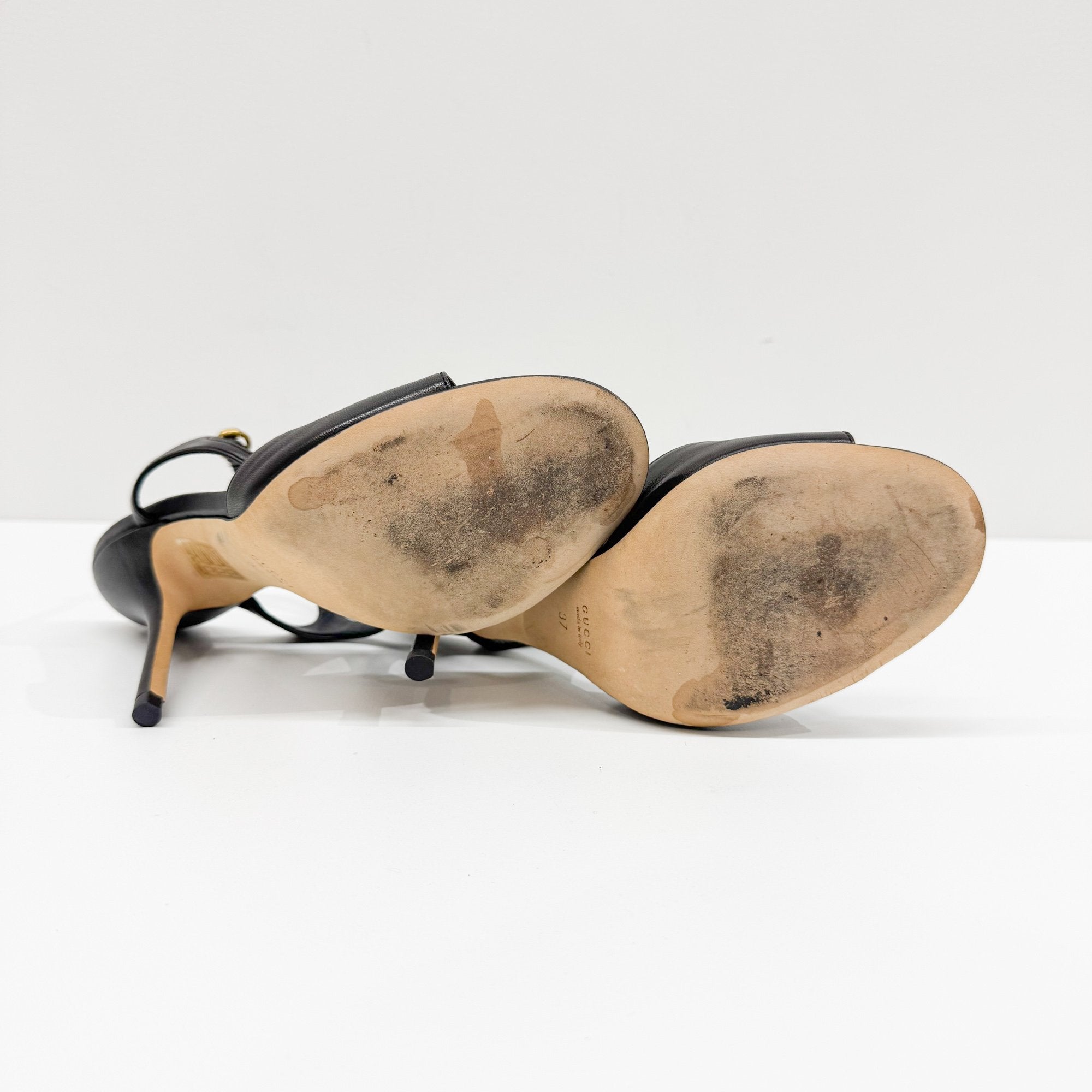 Horsebit Size 37 EU Black Leather Heels