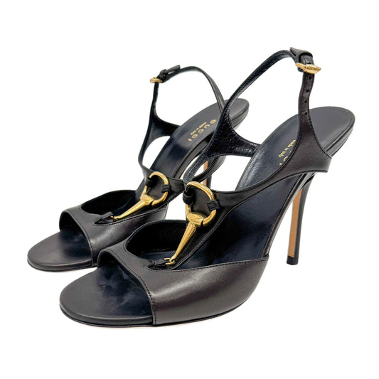 Horsebit Size 37 EU Black Leather Heels