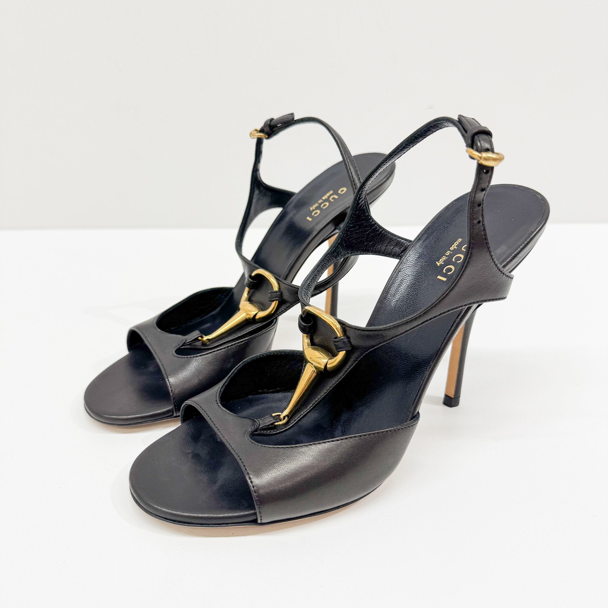 Horsebit Size 37 EU Black Leather Heels