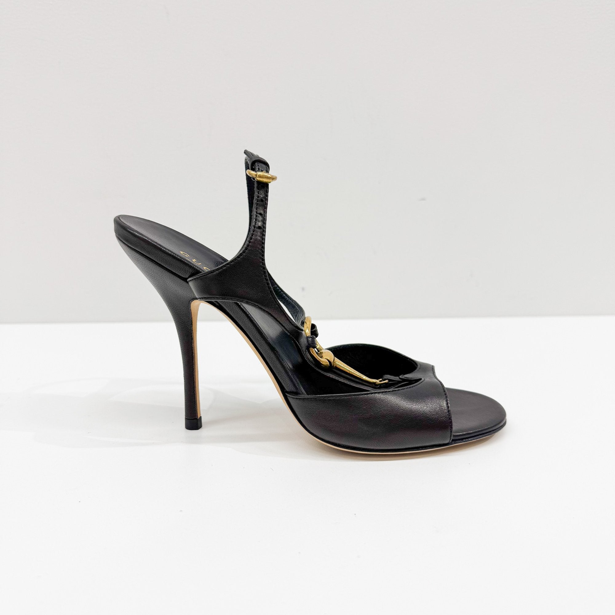 Horsebit Size 37 EU Black Leather Heels