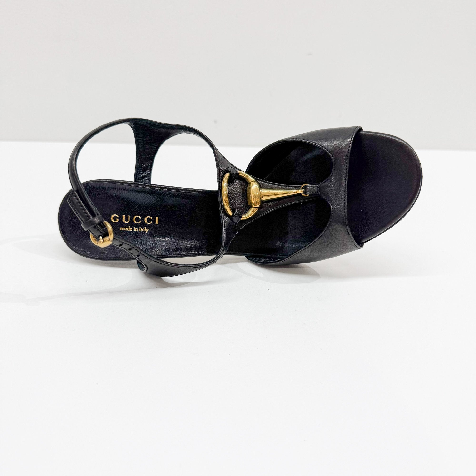 Horsebit Size 37 EU Black Leather Heels