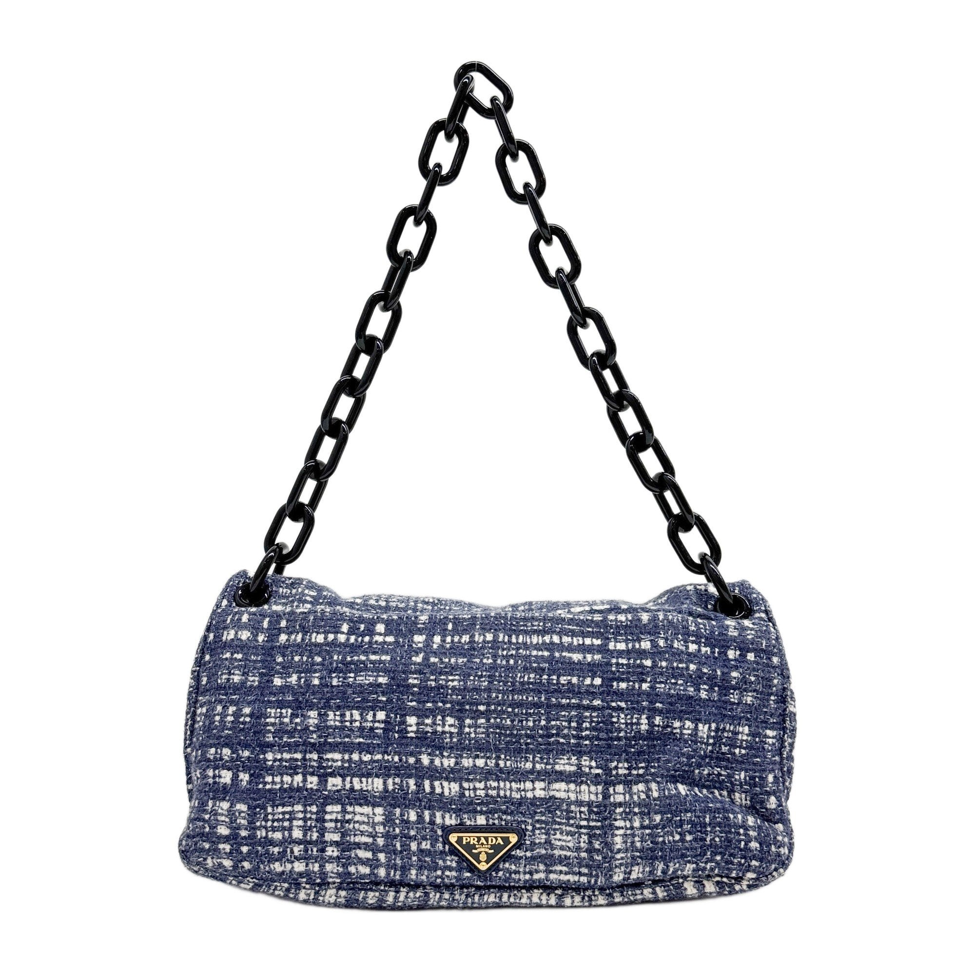 Blue Tweed Shoulder Bag