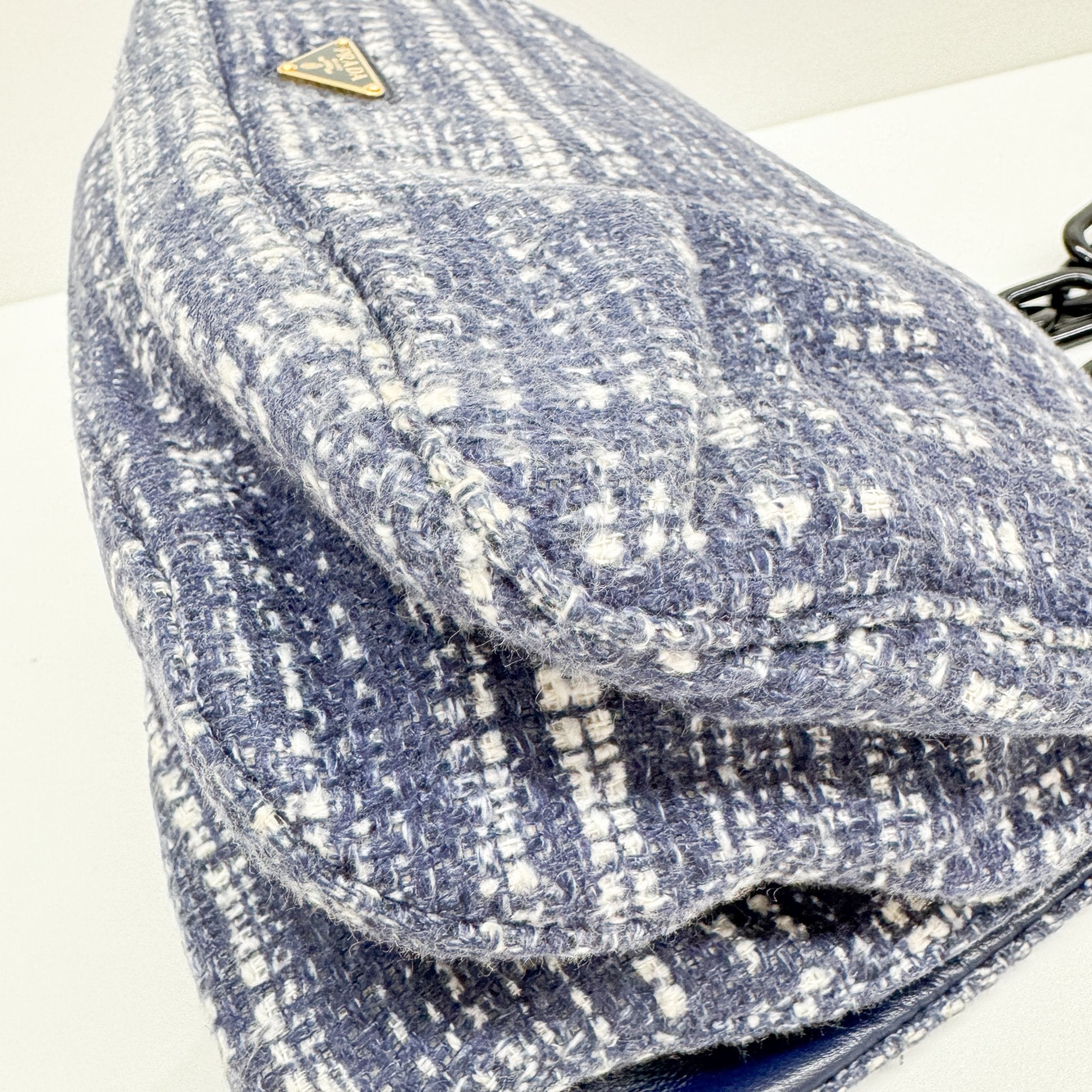 Blue Tweed Shoulder Bag