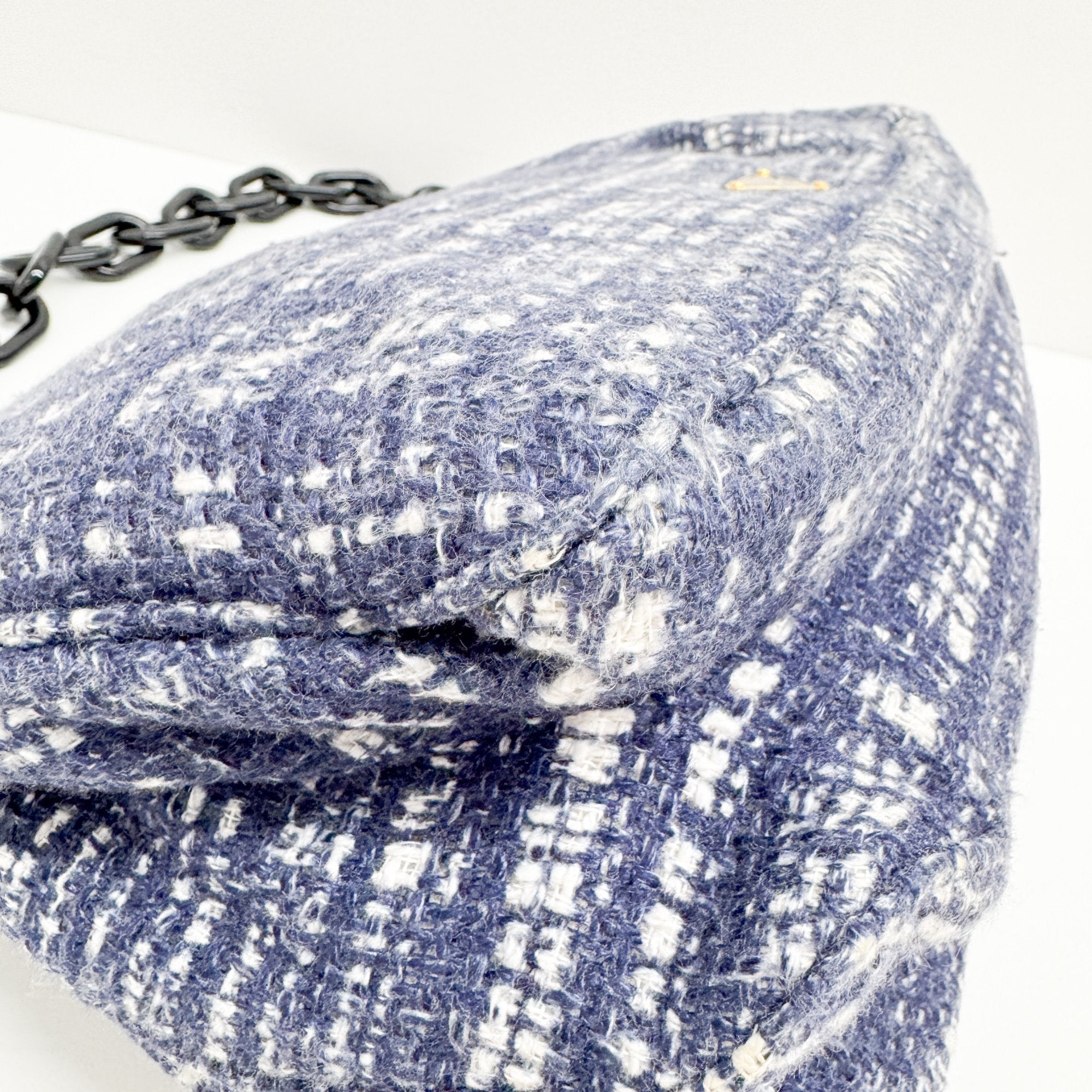 Blue Tweed Shoulder Bag