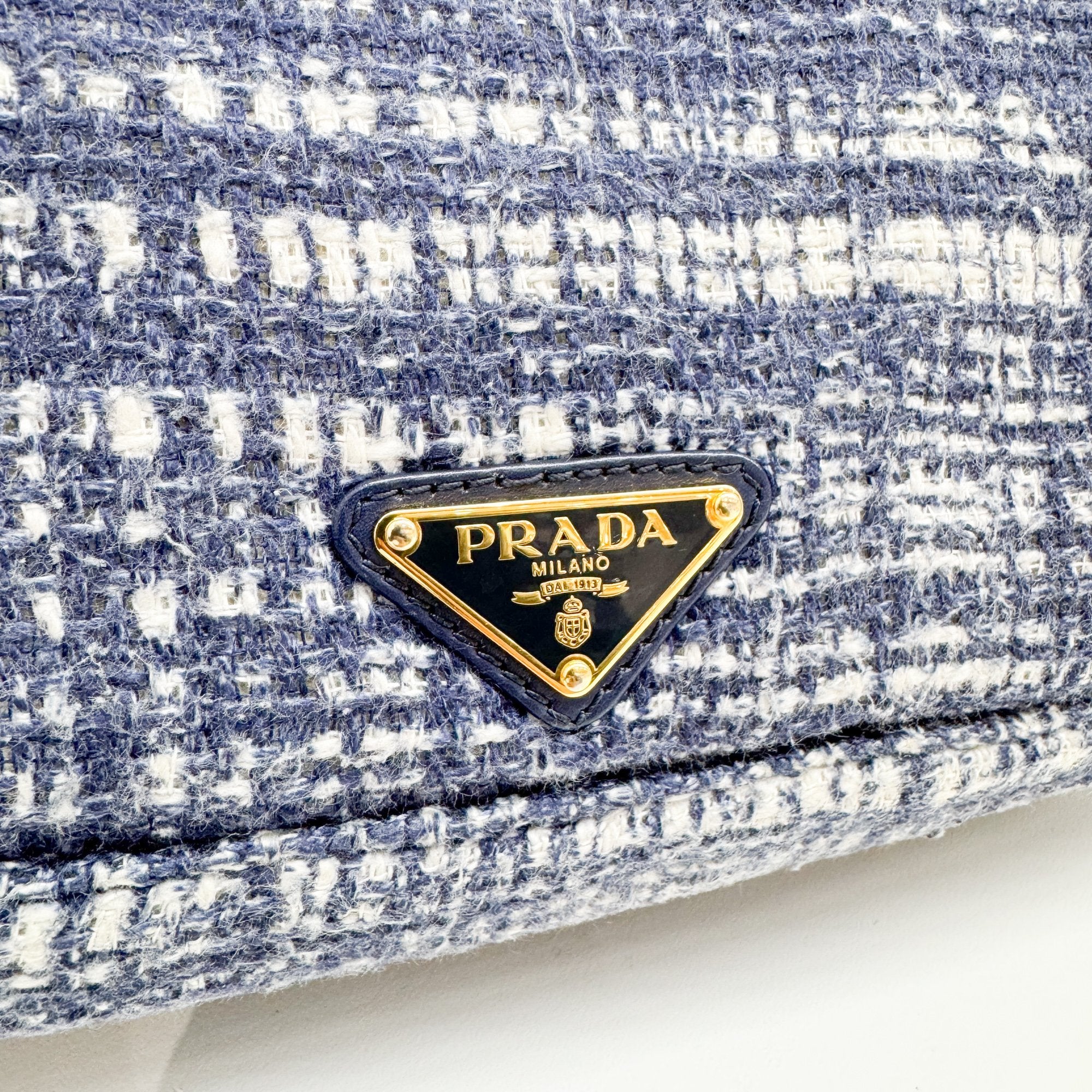 Blue Tweed Shoulder Bag