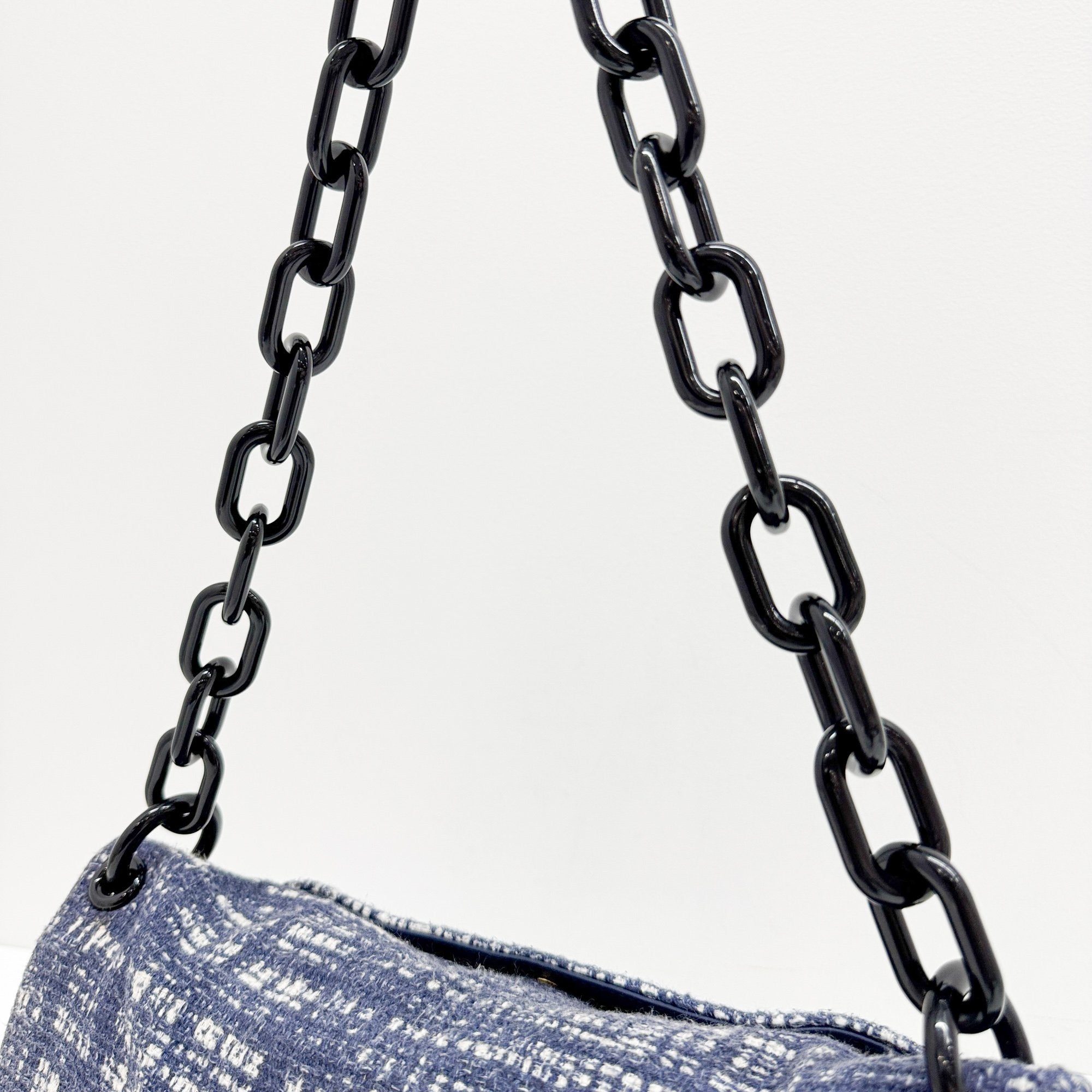 Blue Tweed Shoulder Bag