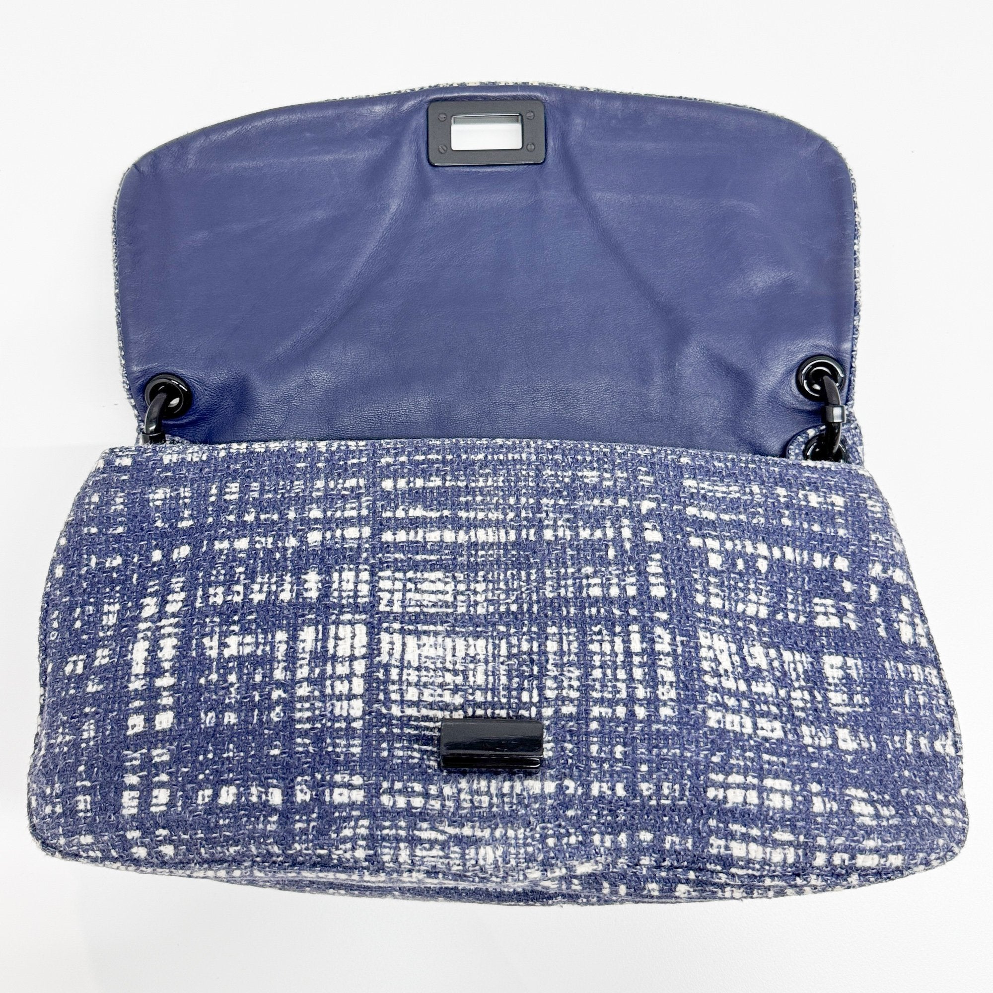 Blue Tweed Shoulder Bag
