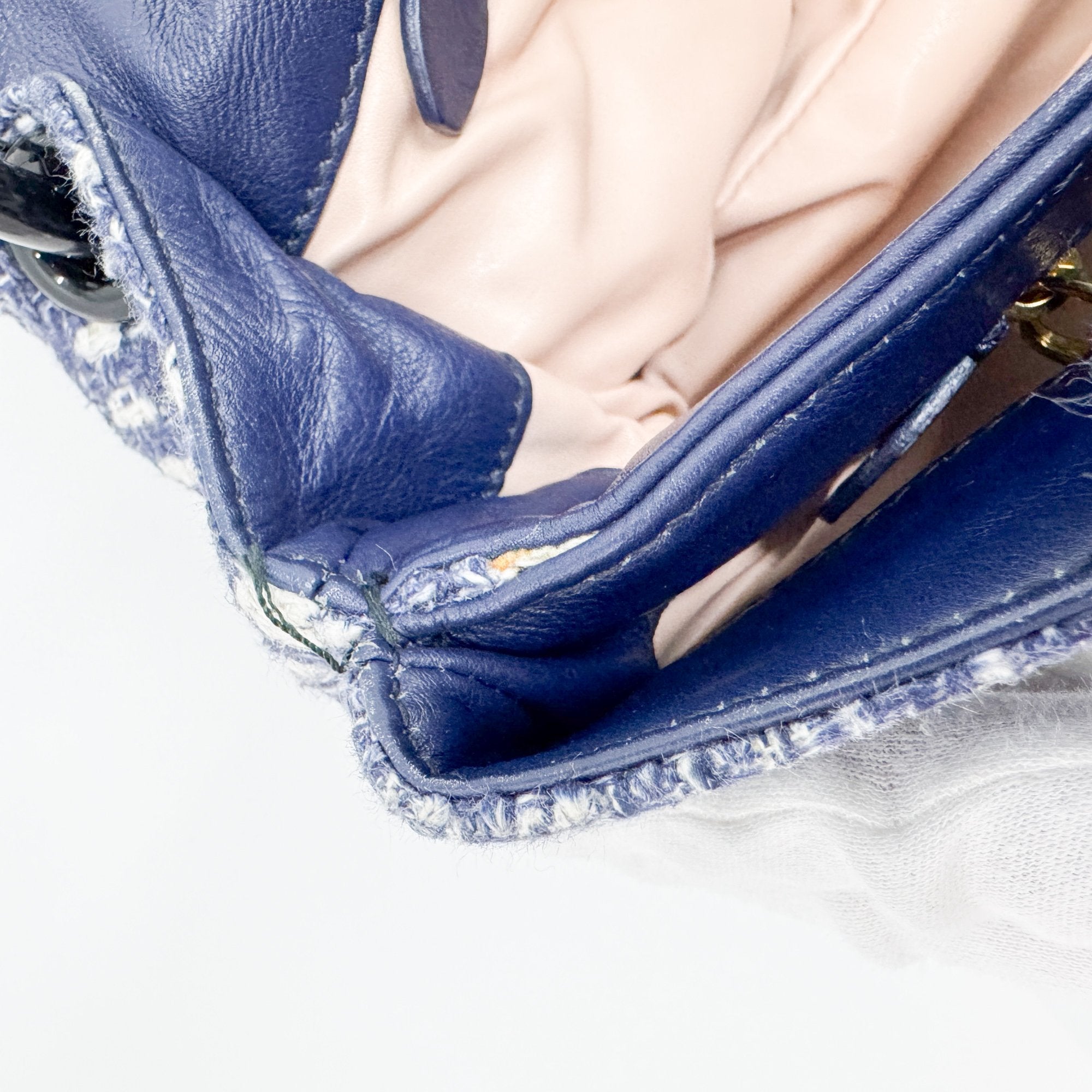 Blue Tweed Shoulder Bag