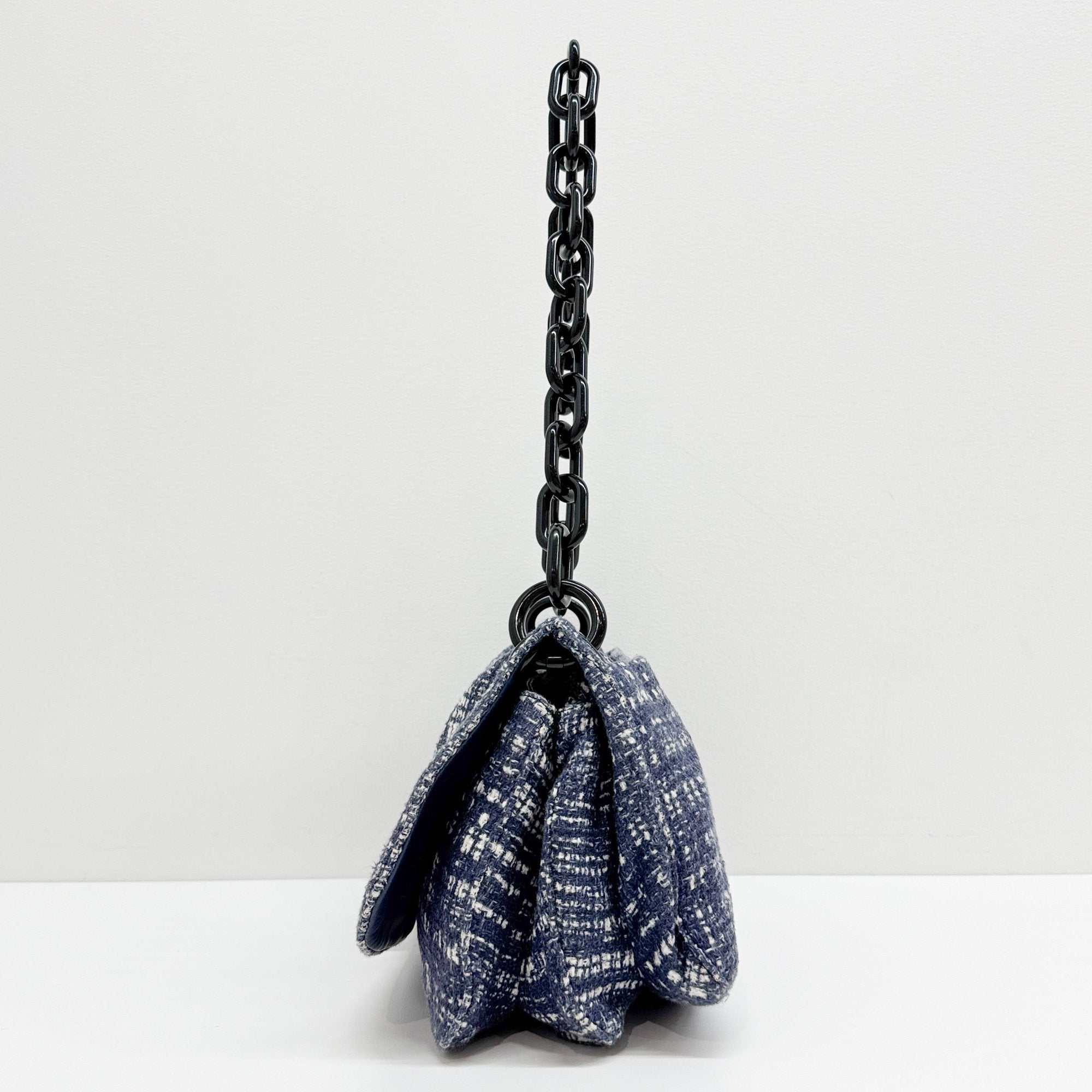 Blue Tweed Shoulder Bag