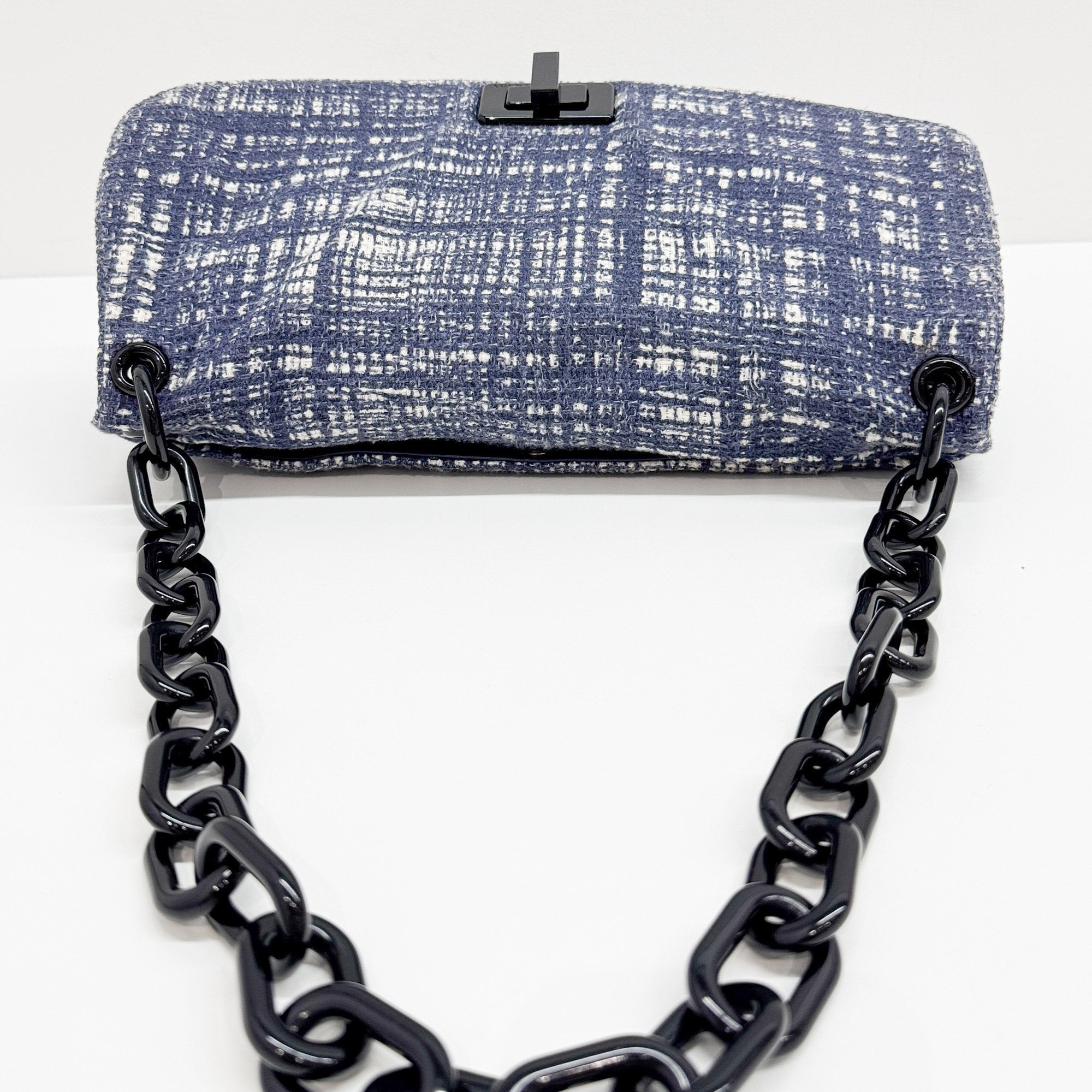 Blue Tweed Shoulder Bag