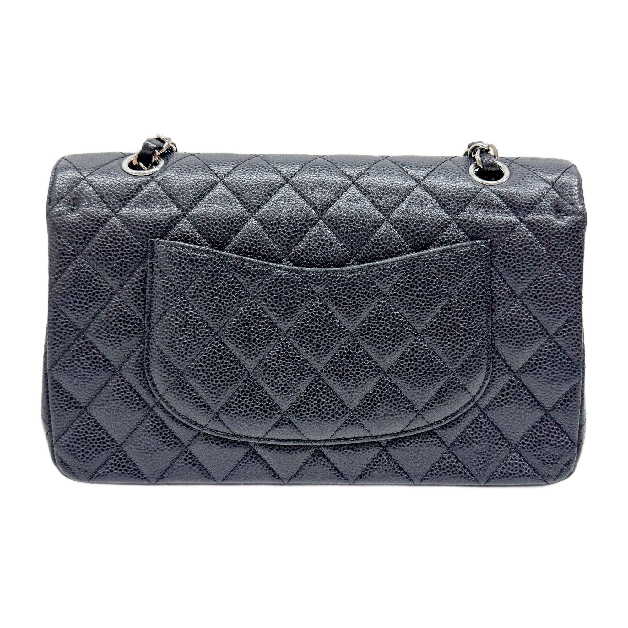 Matelassé Black Leather Chain Shoulder Bag