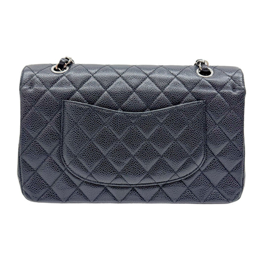 Matelassé Black Leather Chain Shoulder Bag