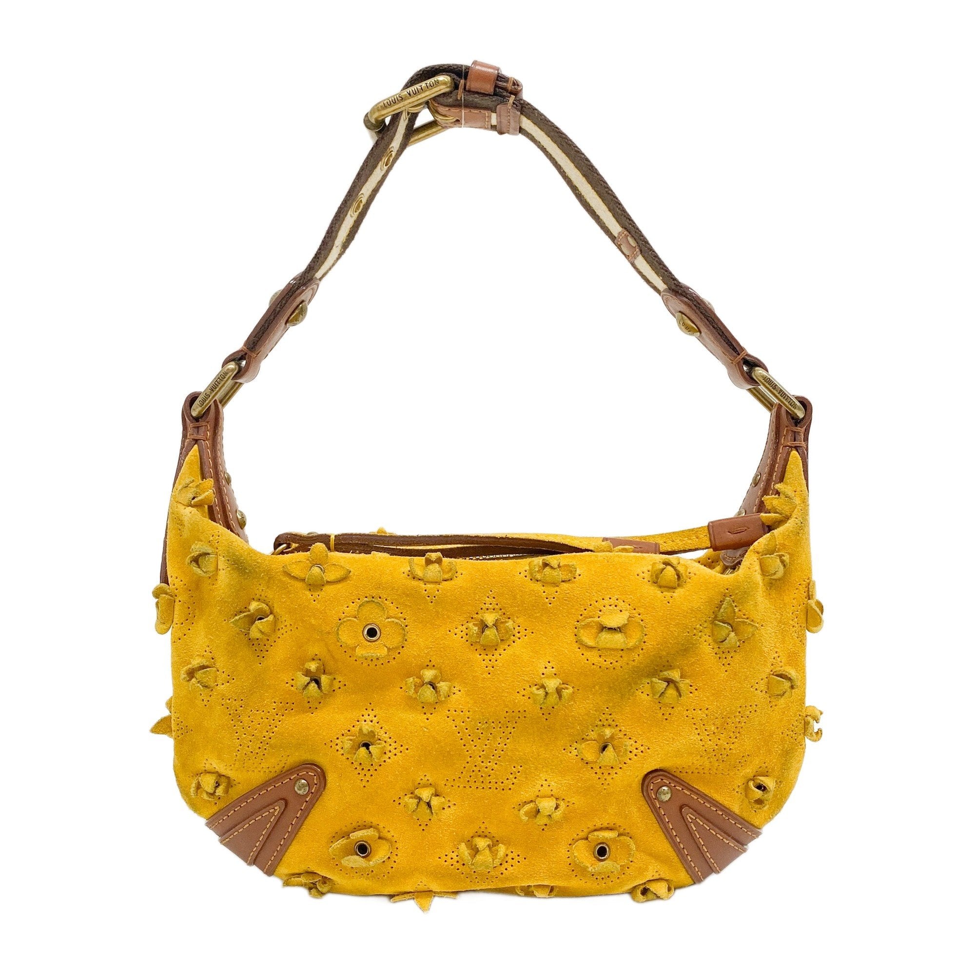 Monogram Yellow Suede Mini Shoulder Bag