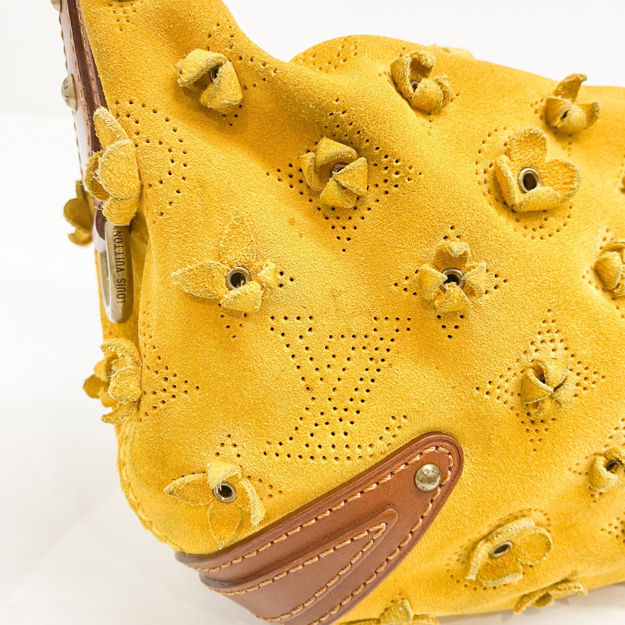 Monogram Yellow Suede Mini Shoulder Bag