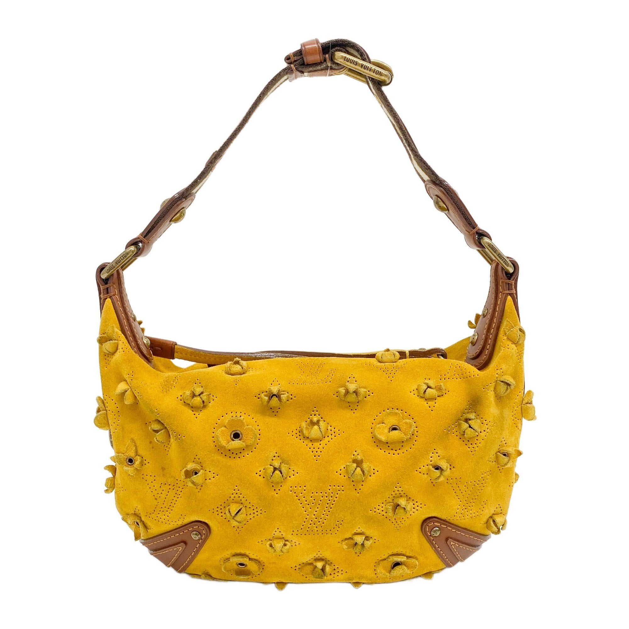 Monogram Yellow Suede Mini Shoulder Bag