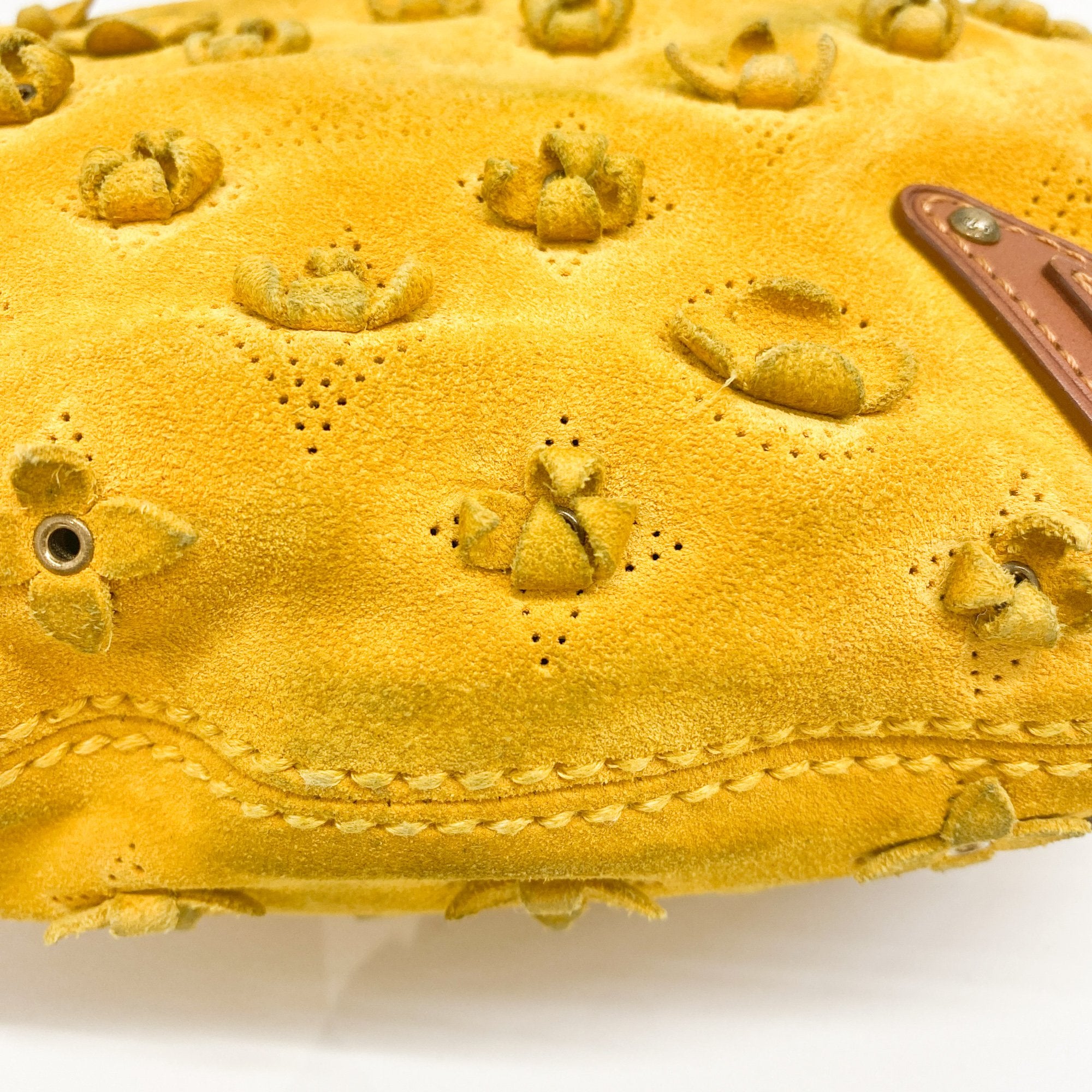 Monogram Yellow Suede Mini Shoulder Bag