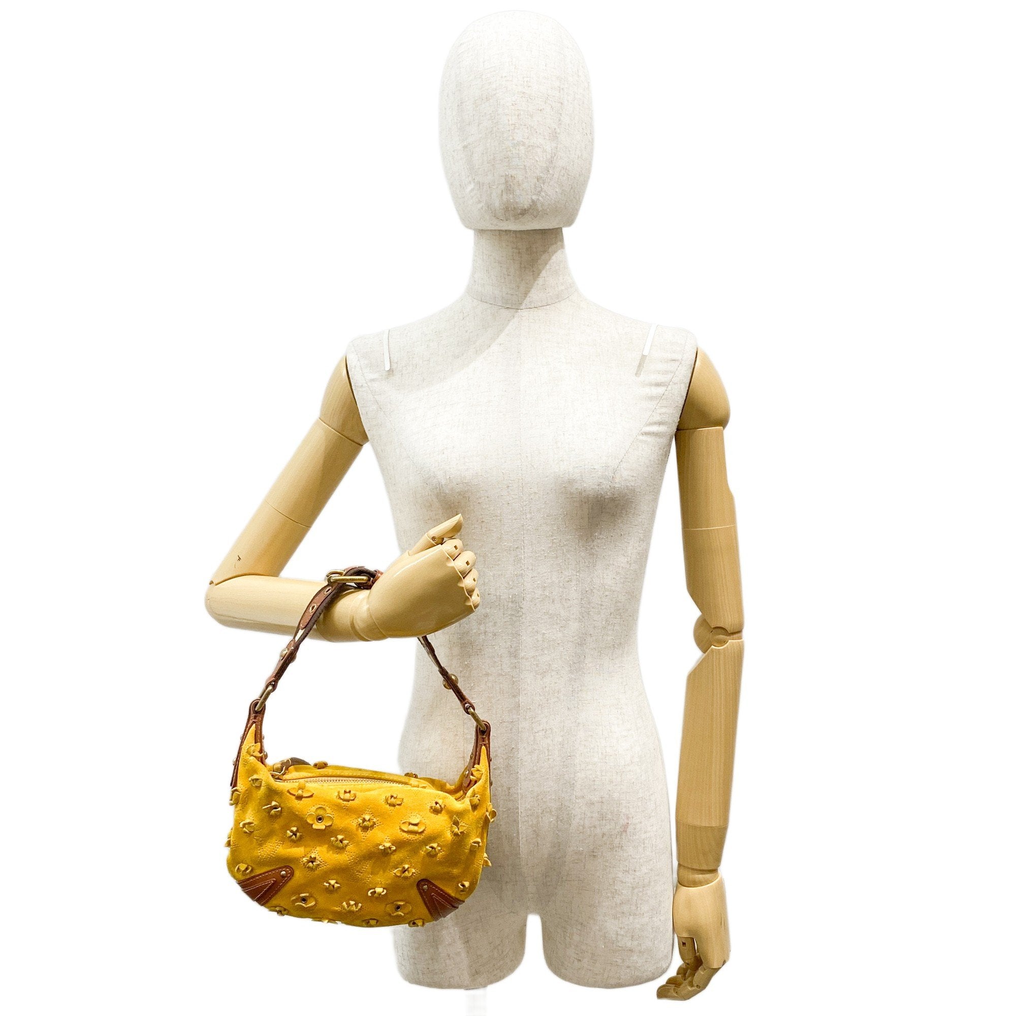 Monogram Yellow Suede Mini Shoulder Bag