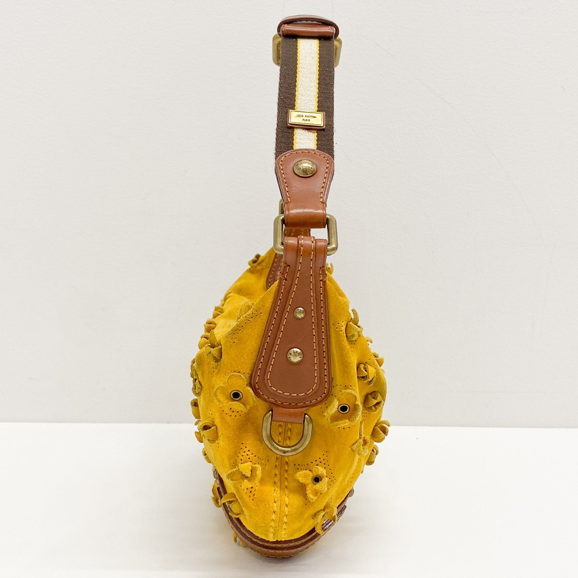 Monogram Yellow Suede Mini Shoulder Bag