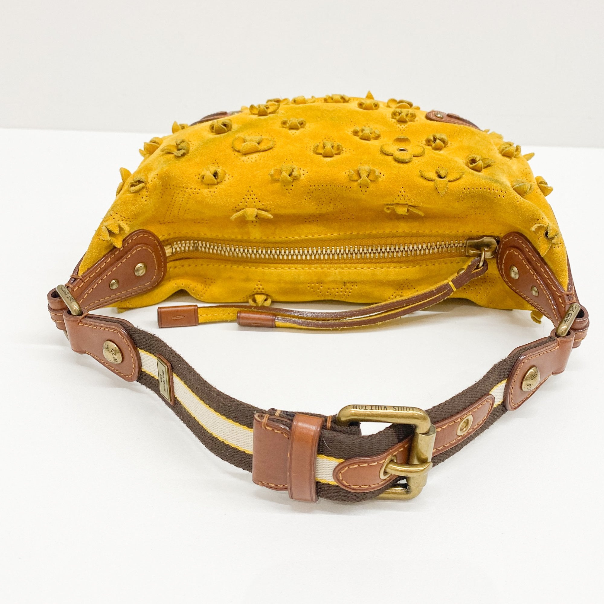 Monogram Yellow Suede Mini Shoulder Bag