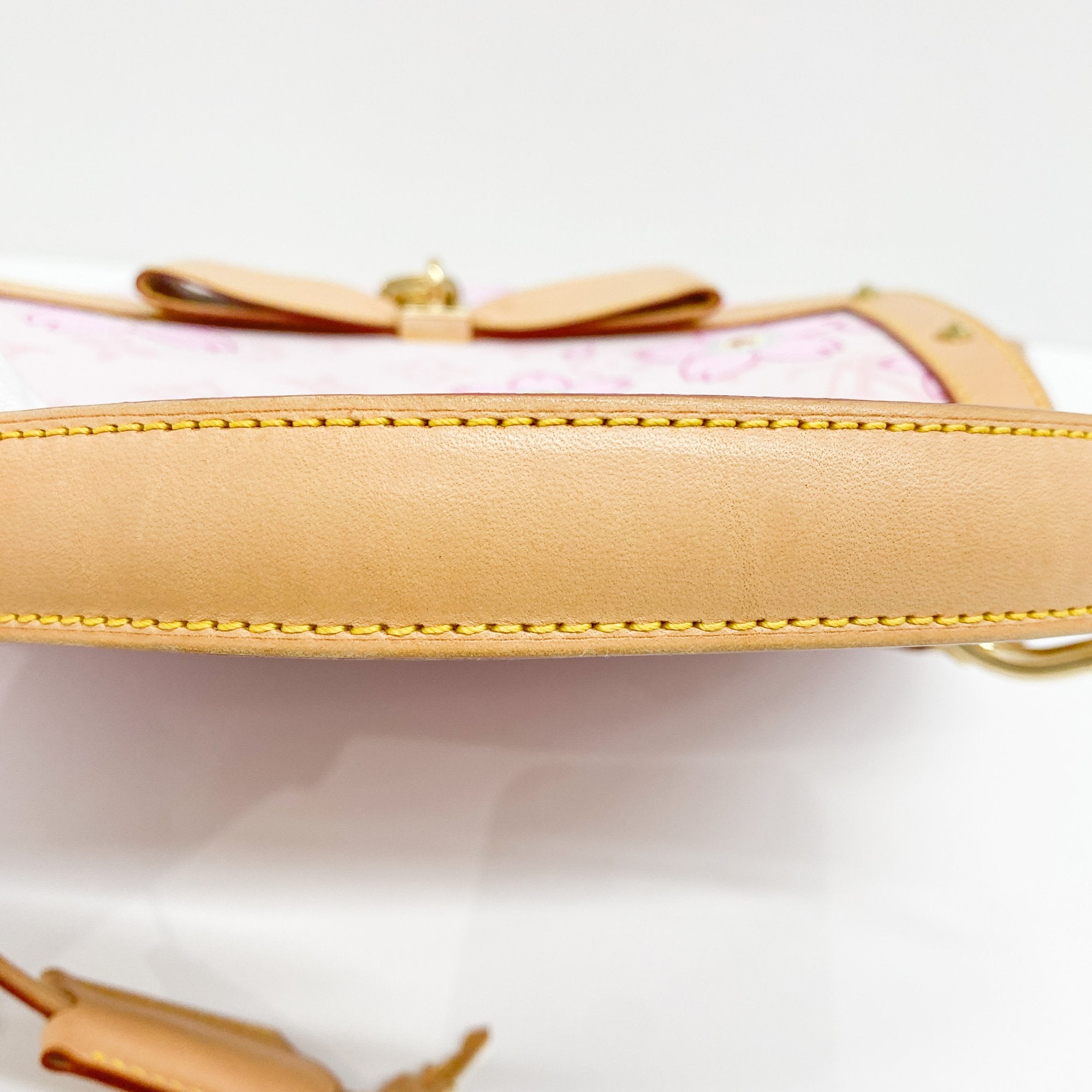 LV x TM  Pink Cherry Blossom Coated Canvas Hand Bag