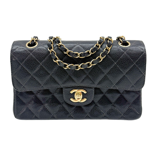 Matelassﾃｩ 23 Double Flap Chain Black Grain Calf Skin Leather Shoulder Bag