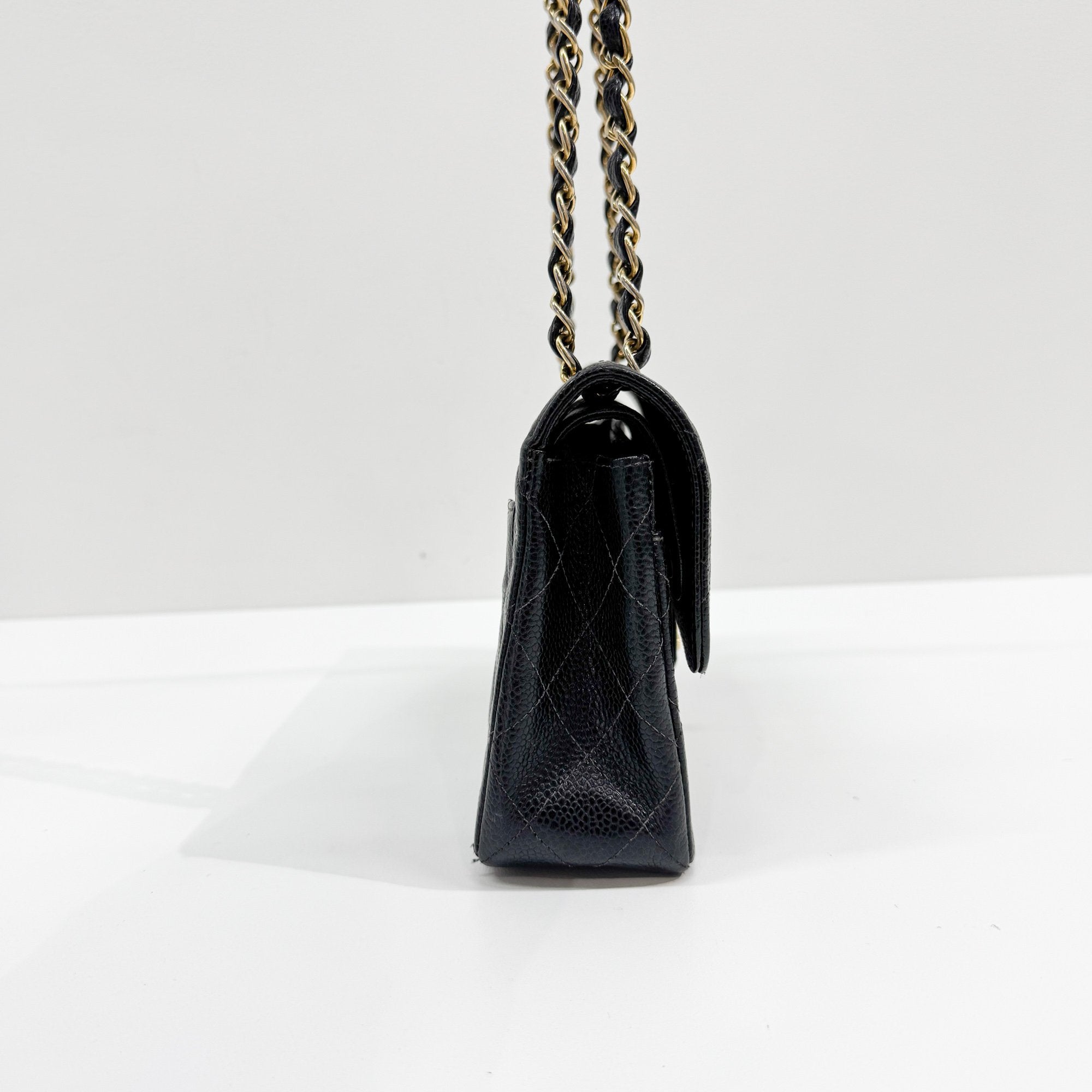 Matelassﾃｩ 23 Double Flap Chain Black Grain Calf Skin Leather Shoulder Bag
