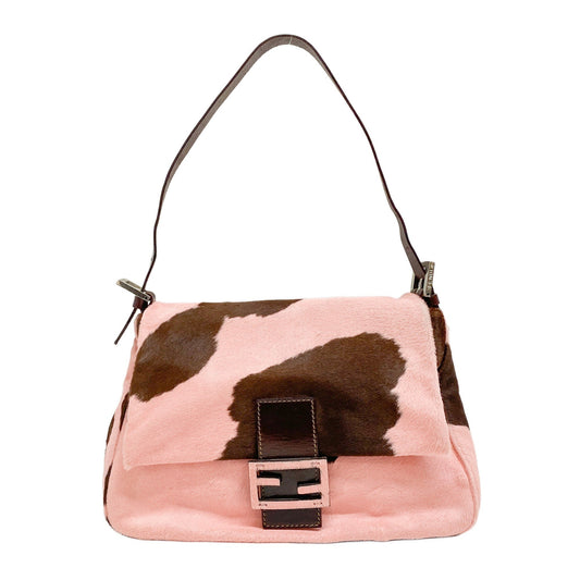 Mamma Baguette Pink Pony Hair Shouler Bag