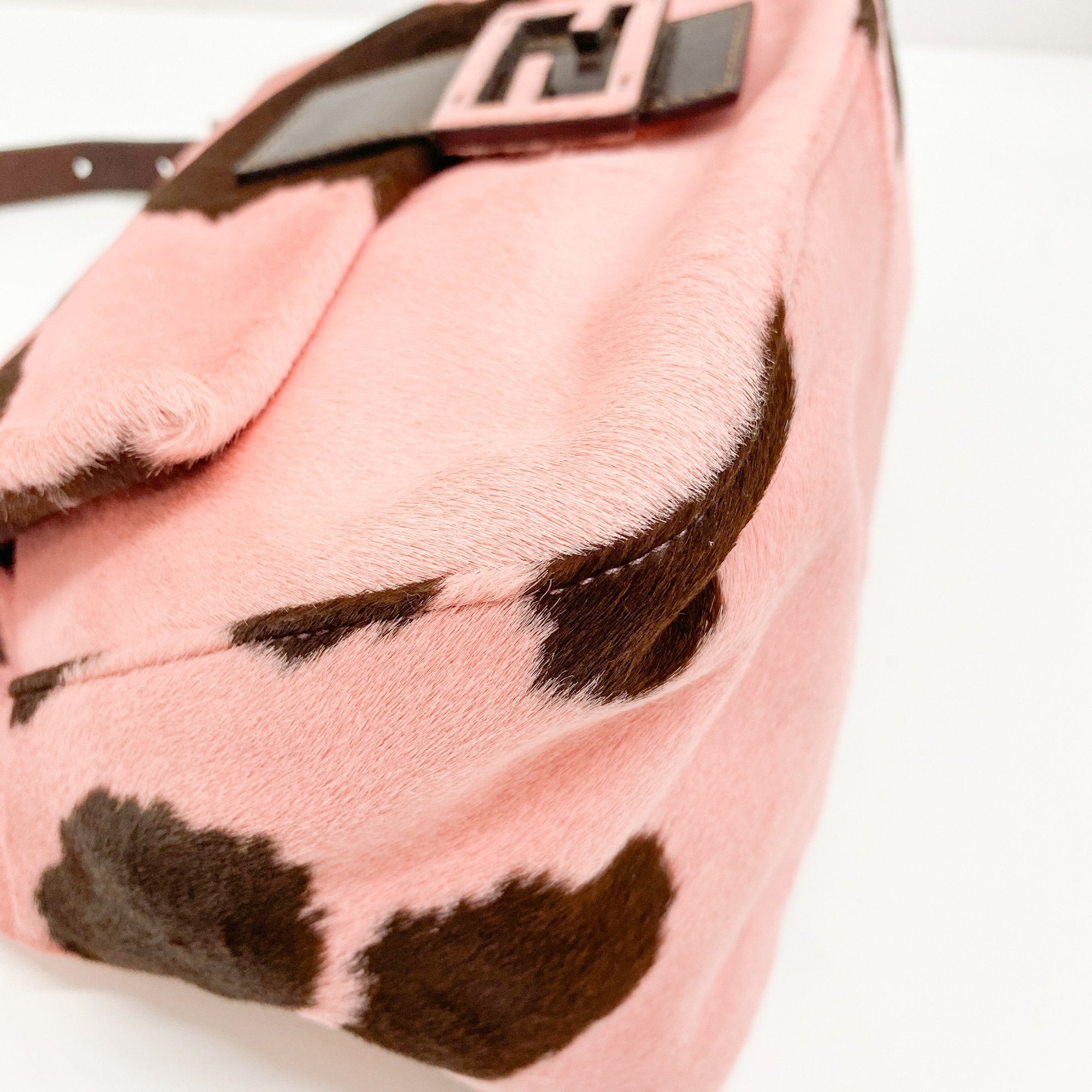 Mamma Baguette Pink Pony Hair Shouler Bag