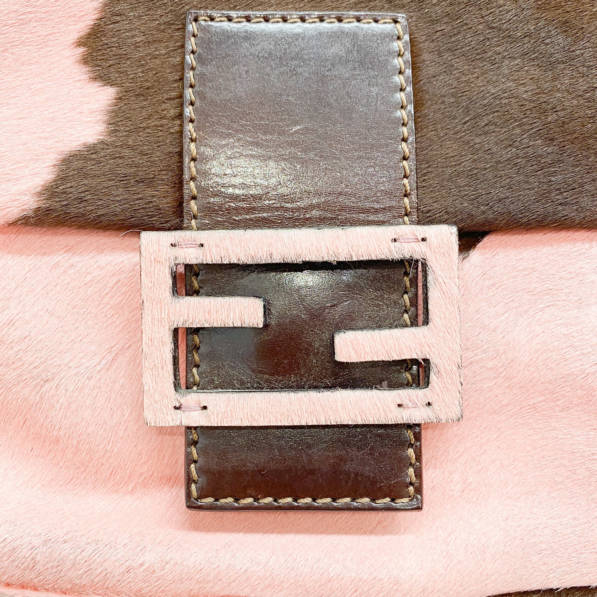 Mamma Baguette Pink Pony Hair Shouler Bag