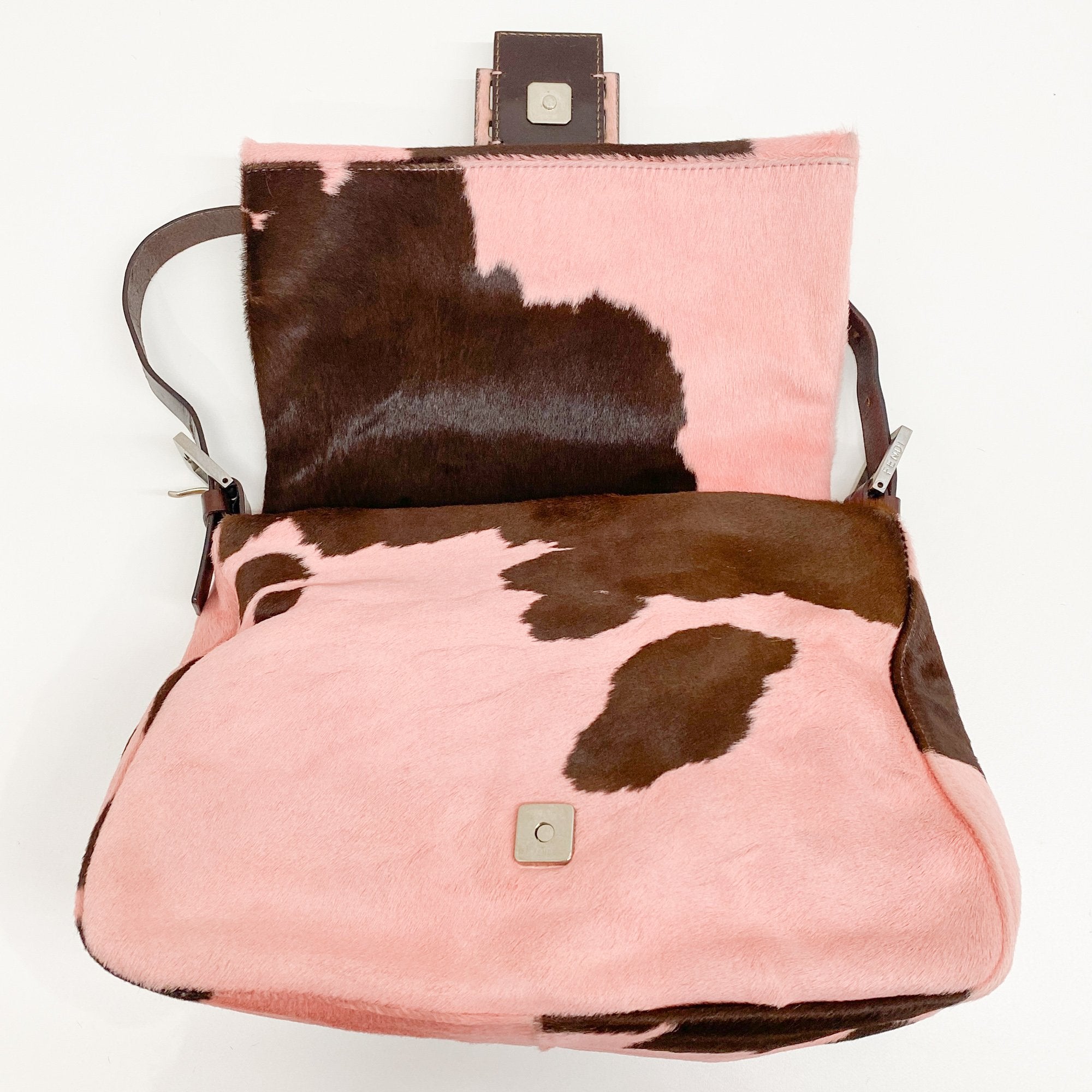 Mamma Baguette Pink Pony Hair Shouler Bag