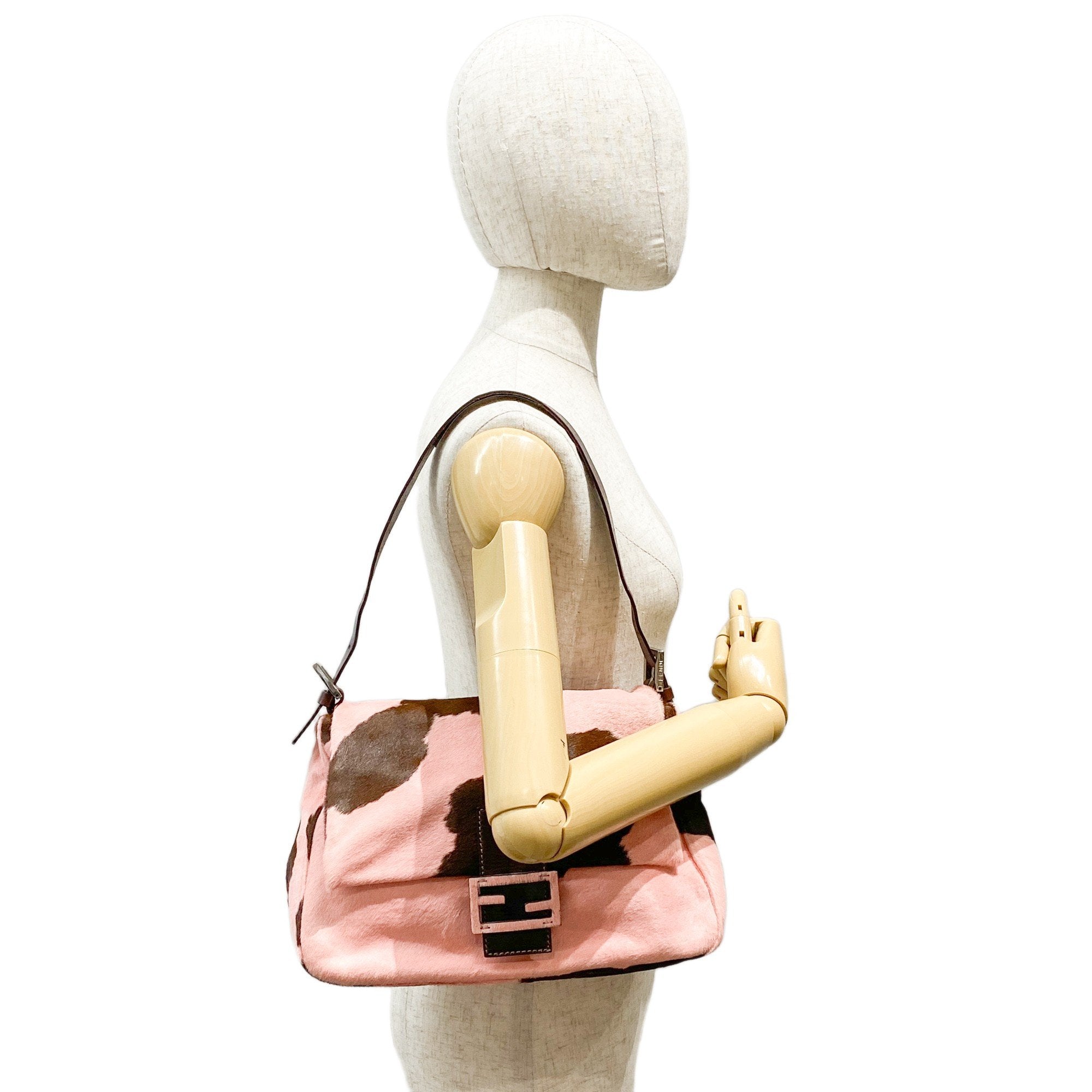 Mamma Baguette Pink Pony Hair Shouler Bag