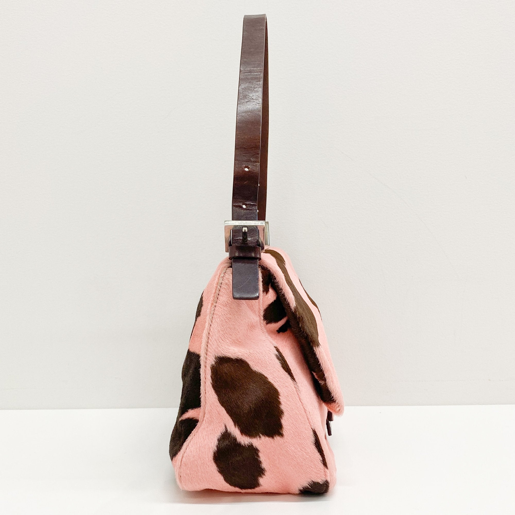 Mamma Baguette Pink Pony Hair Shouler Bag