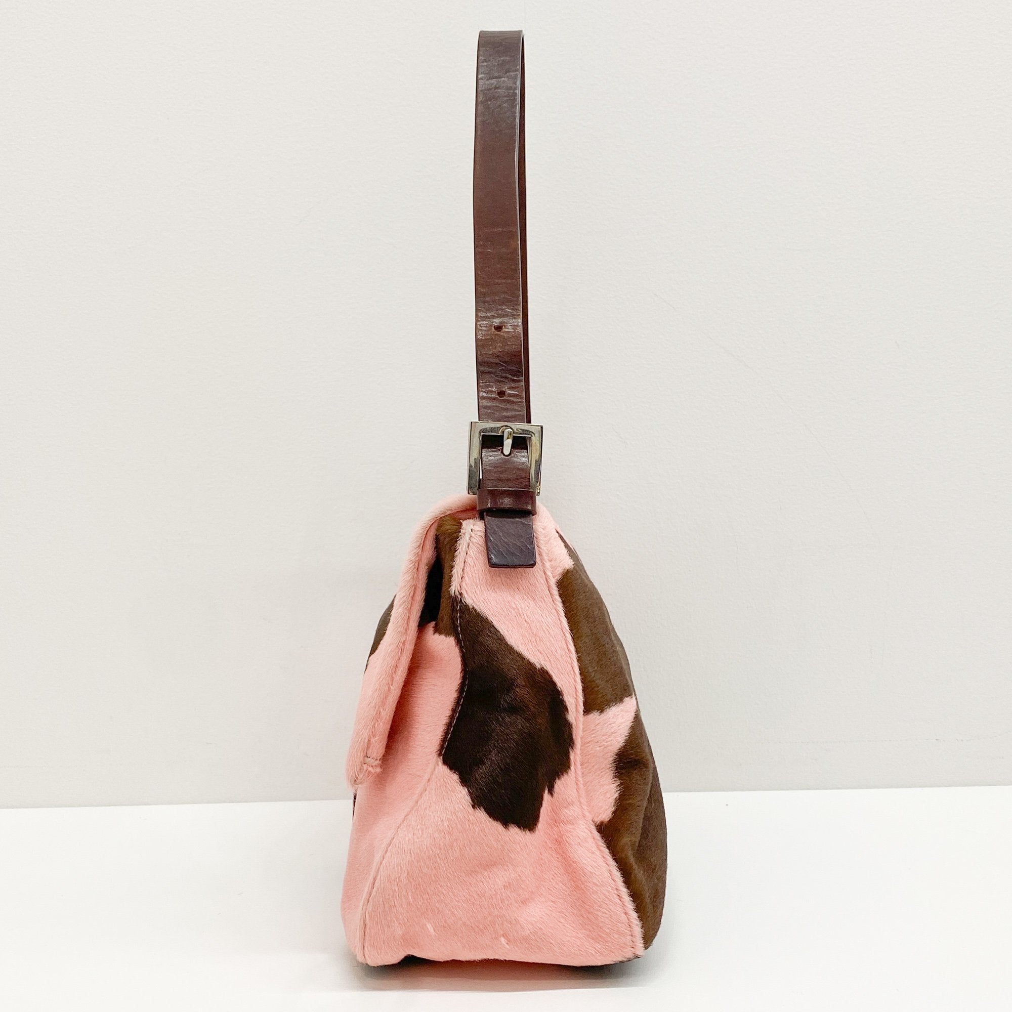 Mamma Baguette Pink Pony Hair Shouler Bag