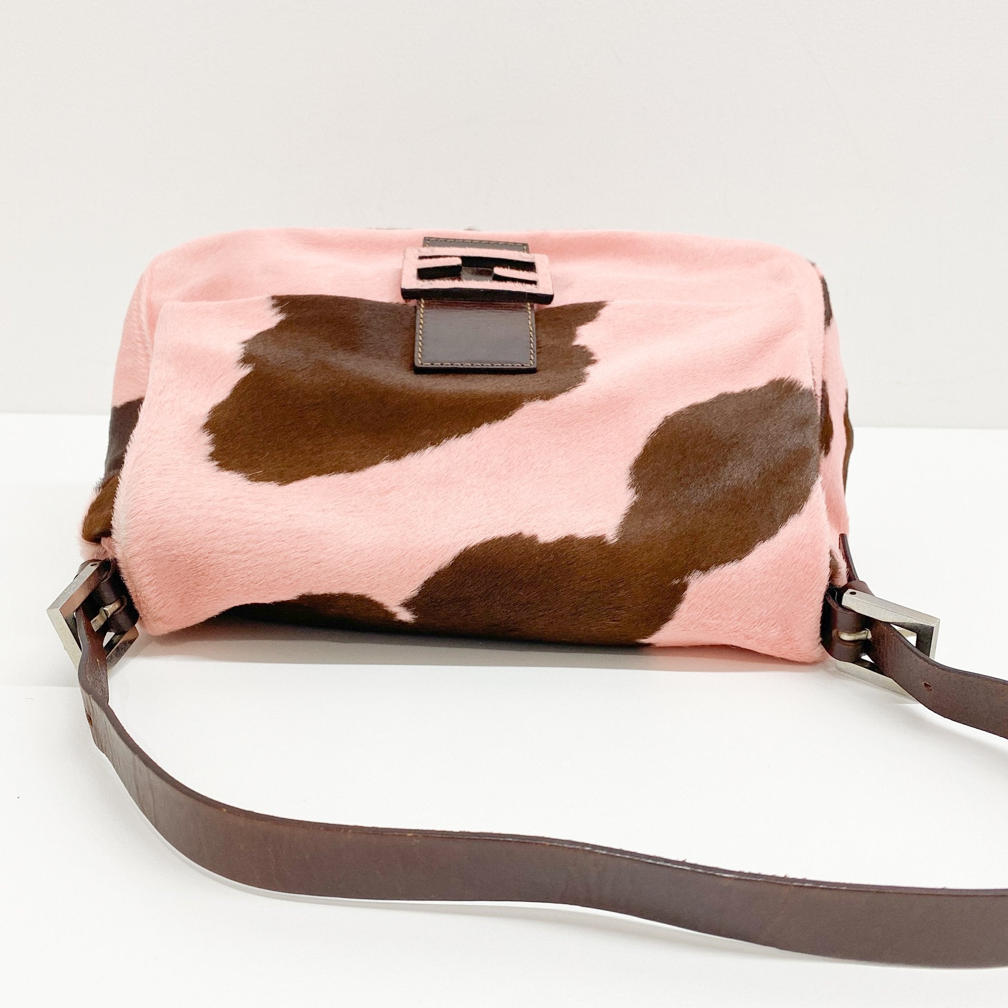 Mamma Baguette Pink Pony Hair Shouler Bag