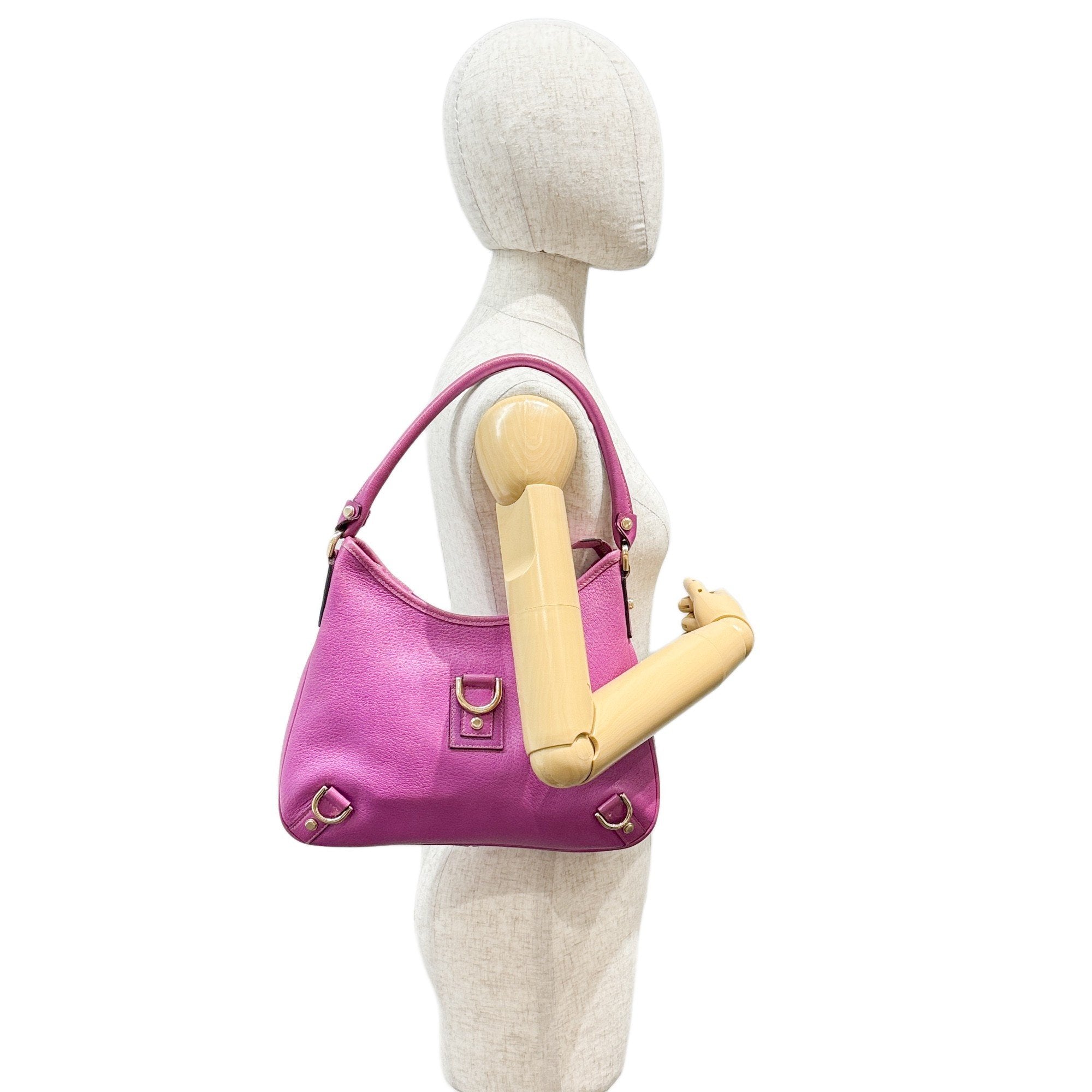 Abbey Lilac Leather Shoulder Bag