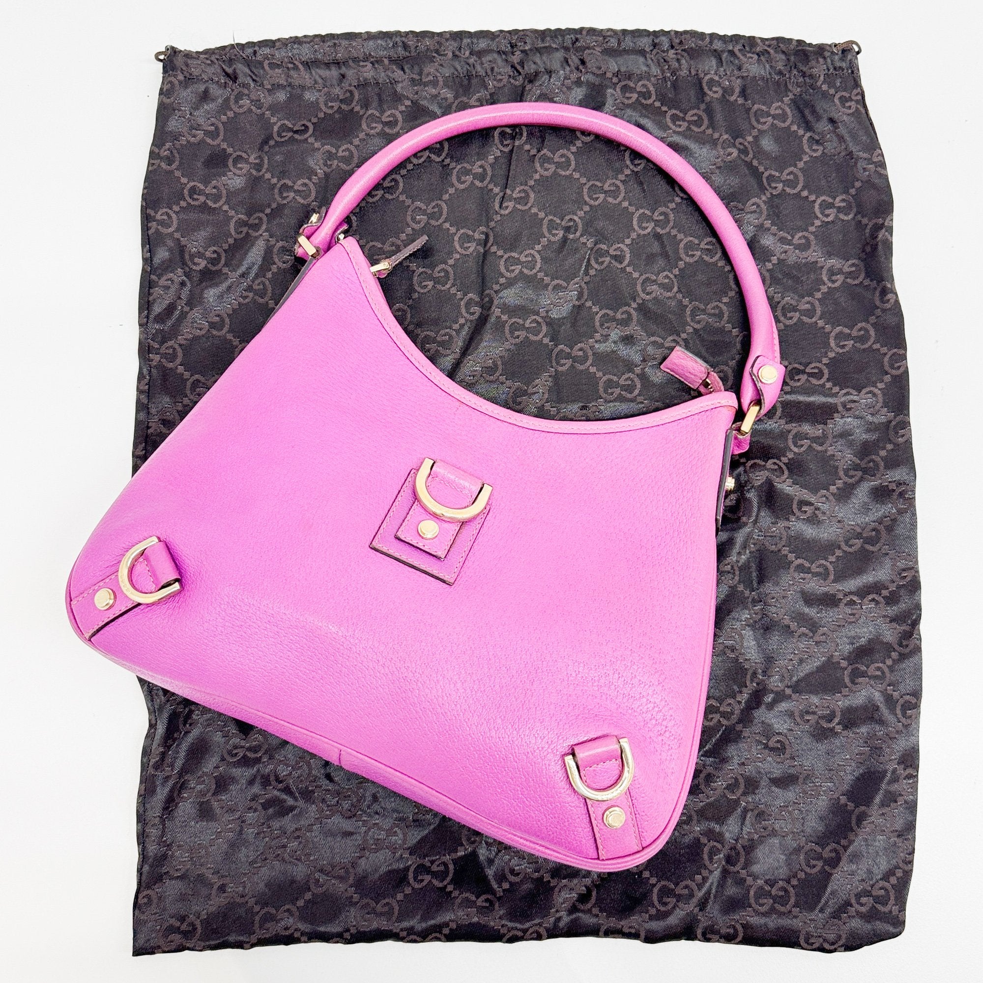 Abbey Lilac Leather Shoulder Bag