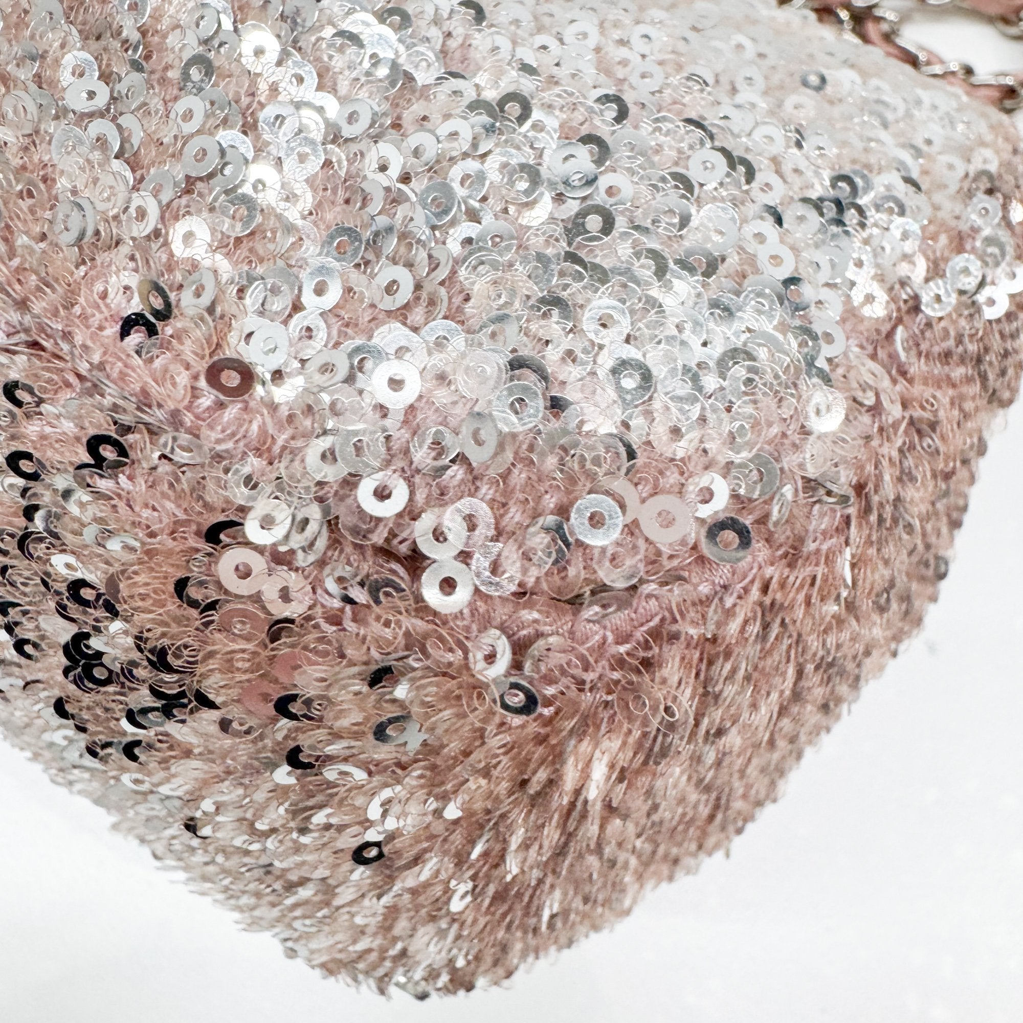 Double Flap Pink Sequin Shoulder Bag