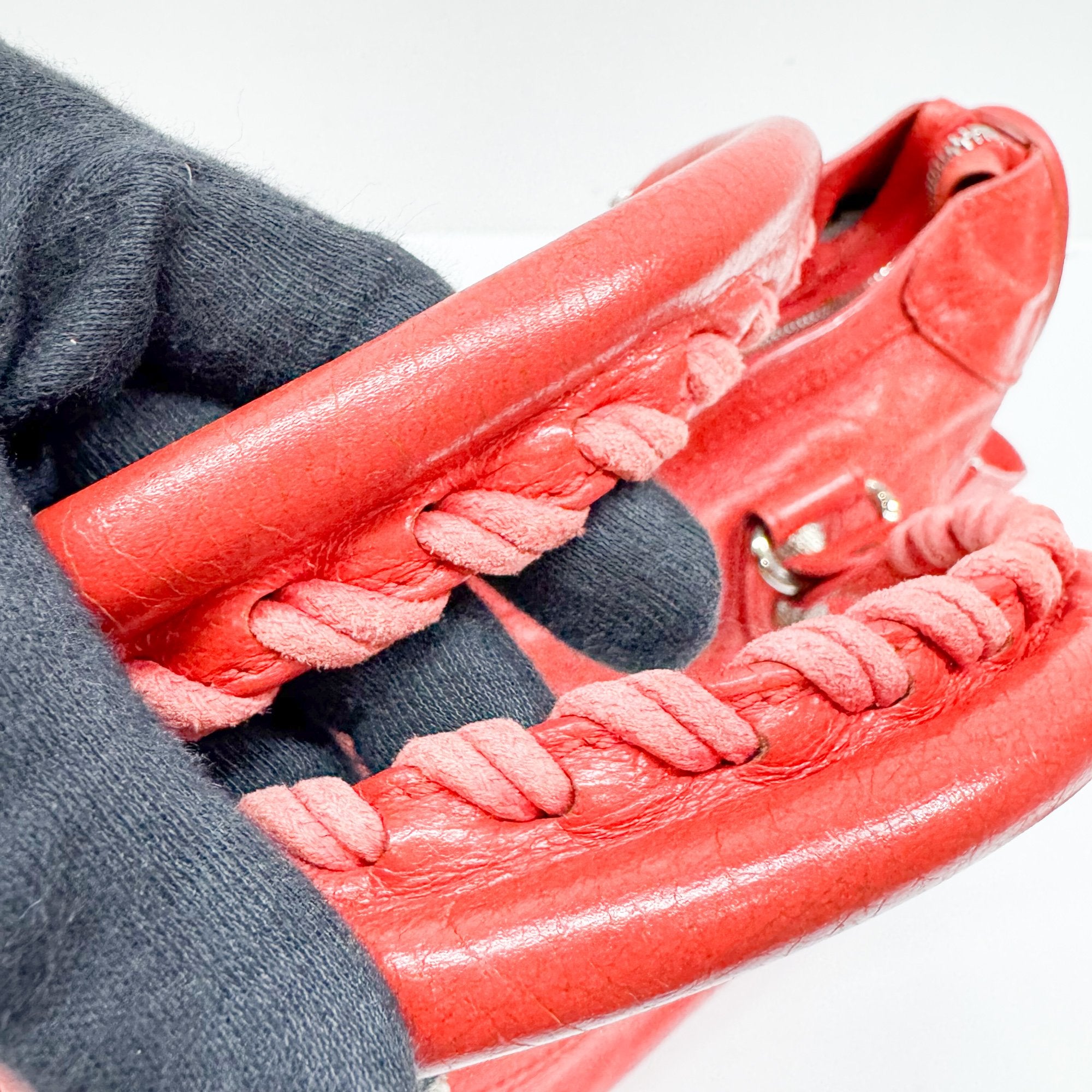 The City  Red Leather Two Way Bag