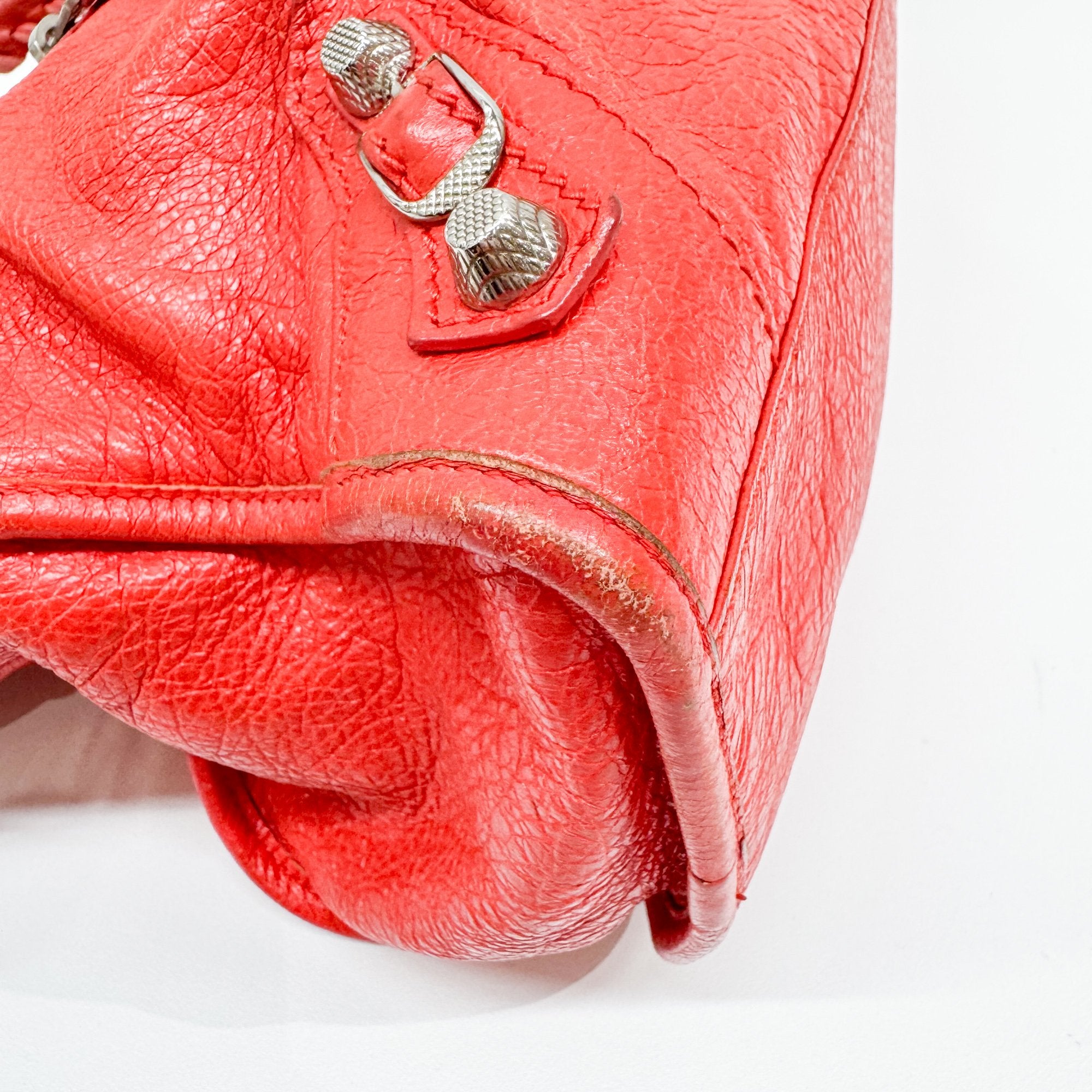 The City  Red Leather Two Way Bag