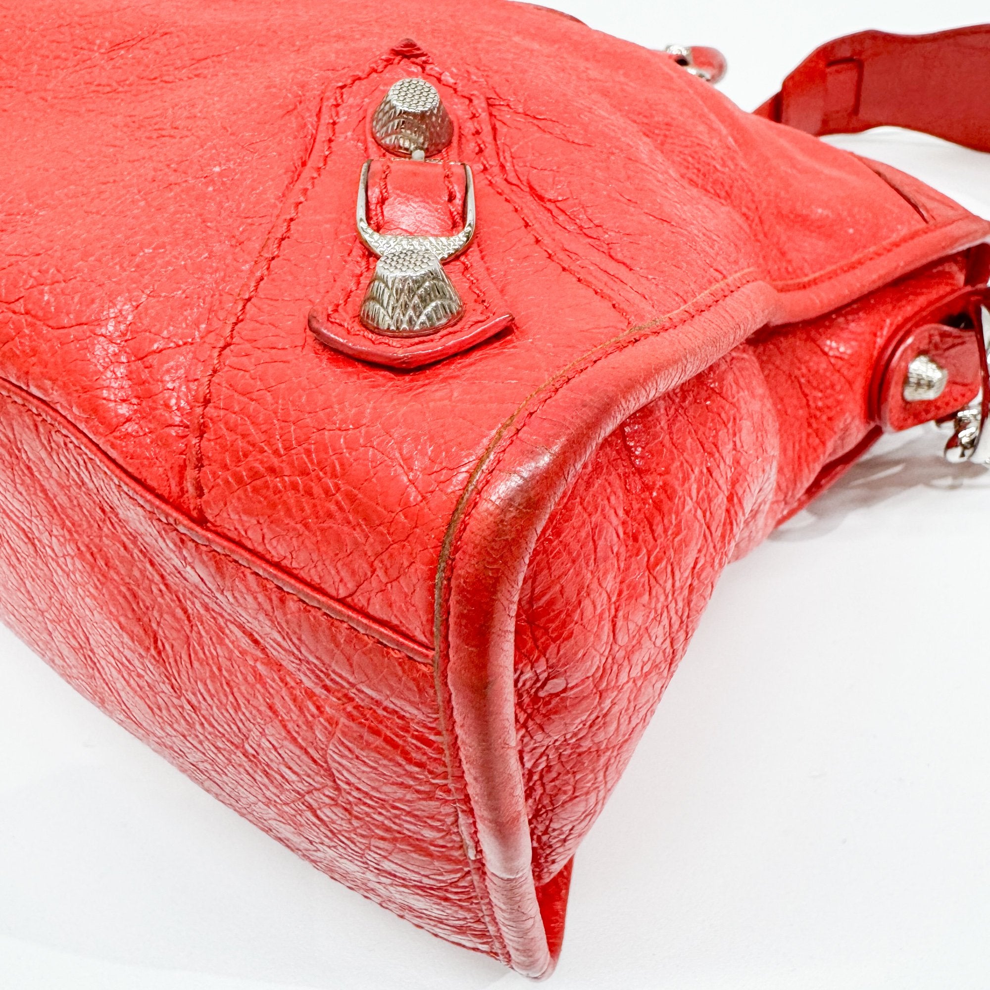 The City  Red Leather Two Way Bag